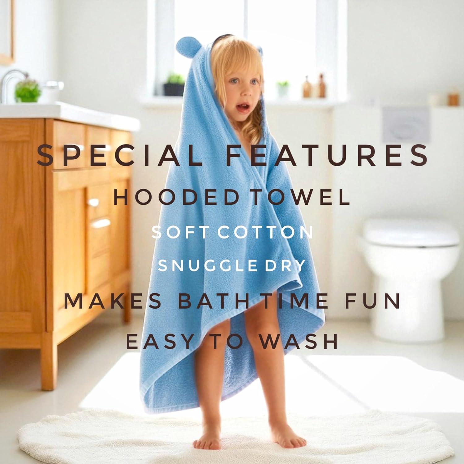 Poncho de Toalla Odaaa Algodón Orgánico 84cm con Capucha Oso