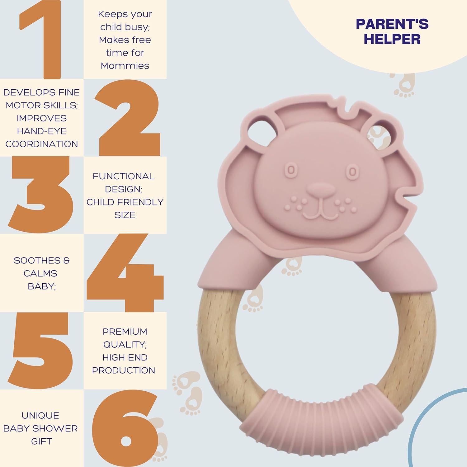 Mordedor de Silicona SOFIAL Premium para Bebés - León