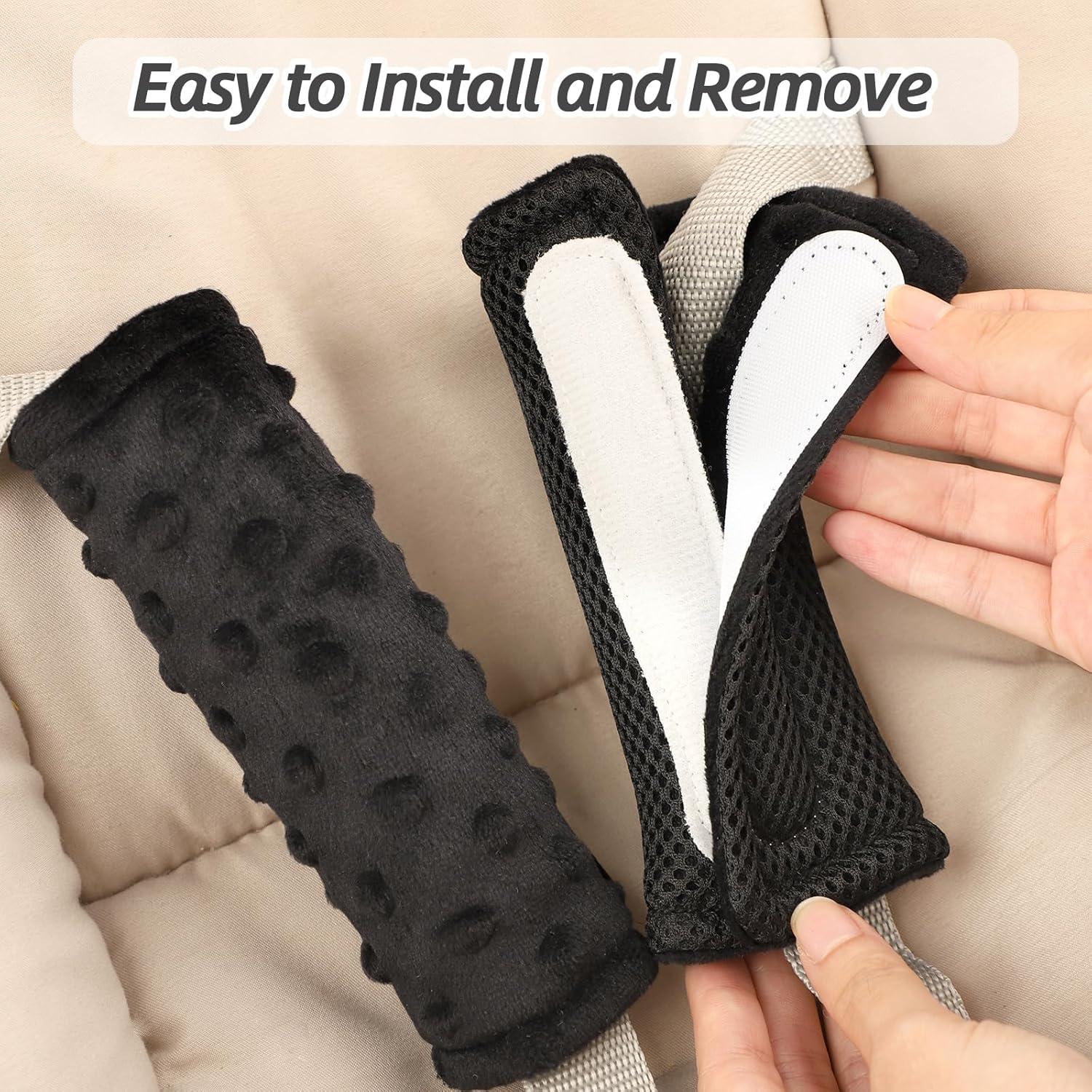 Cubiertas de Cinturón de Asiento para Bebés LW0009 - Suave Franela y Malla