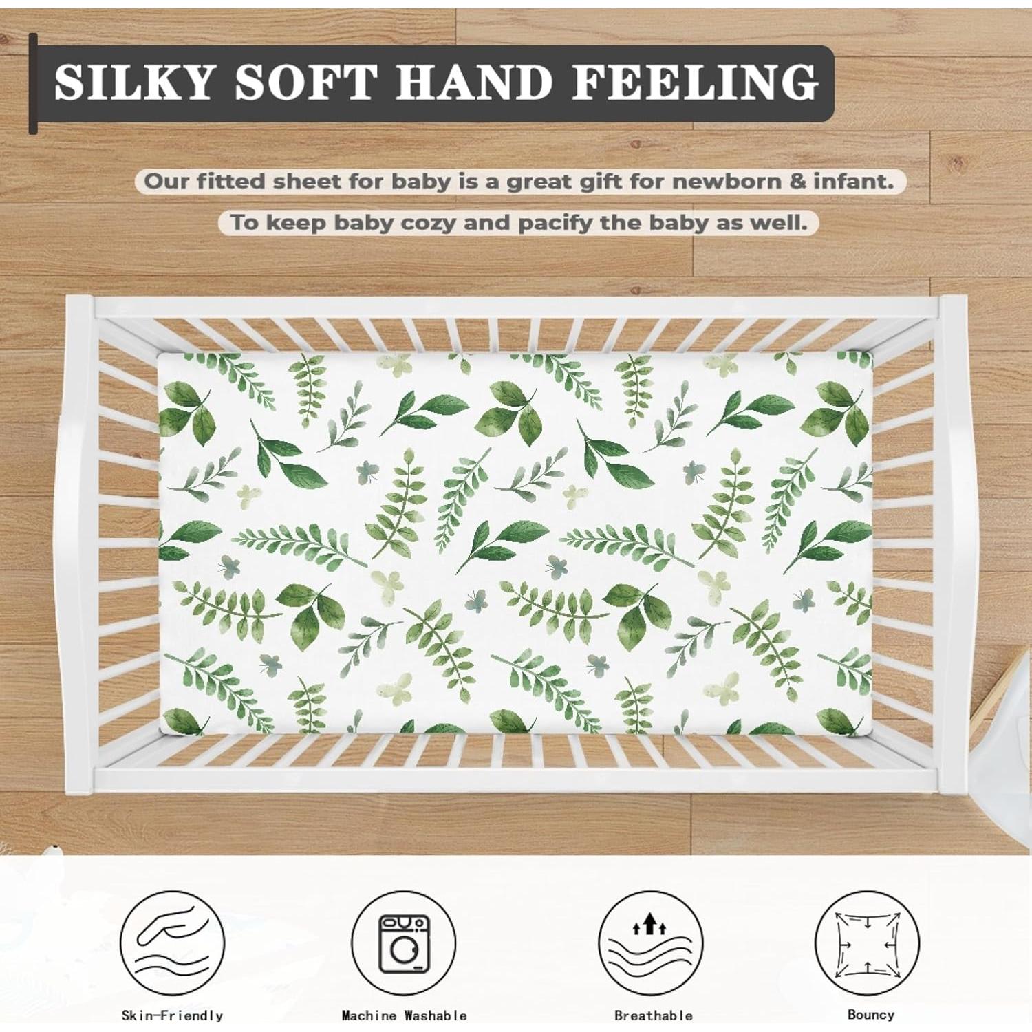 Funda de Cuna Ajustada Winpema Verde Hoja 71x132 cm