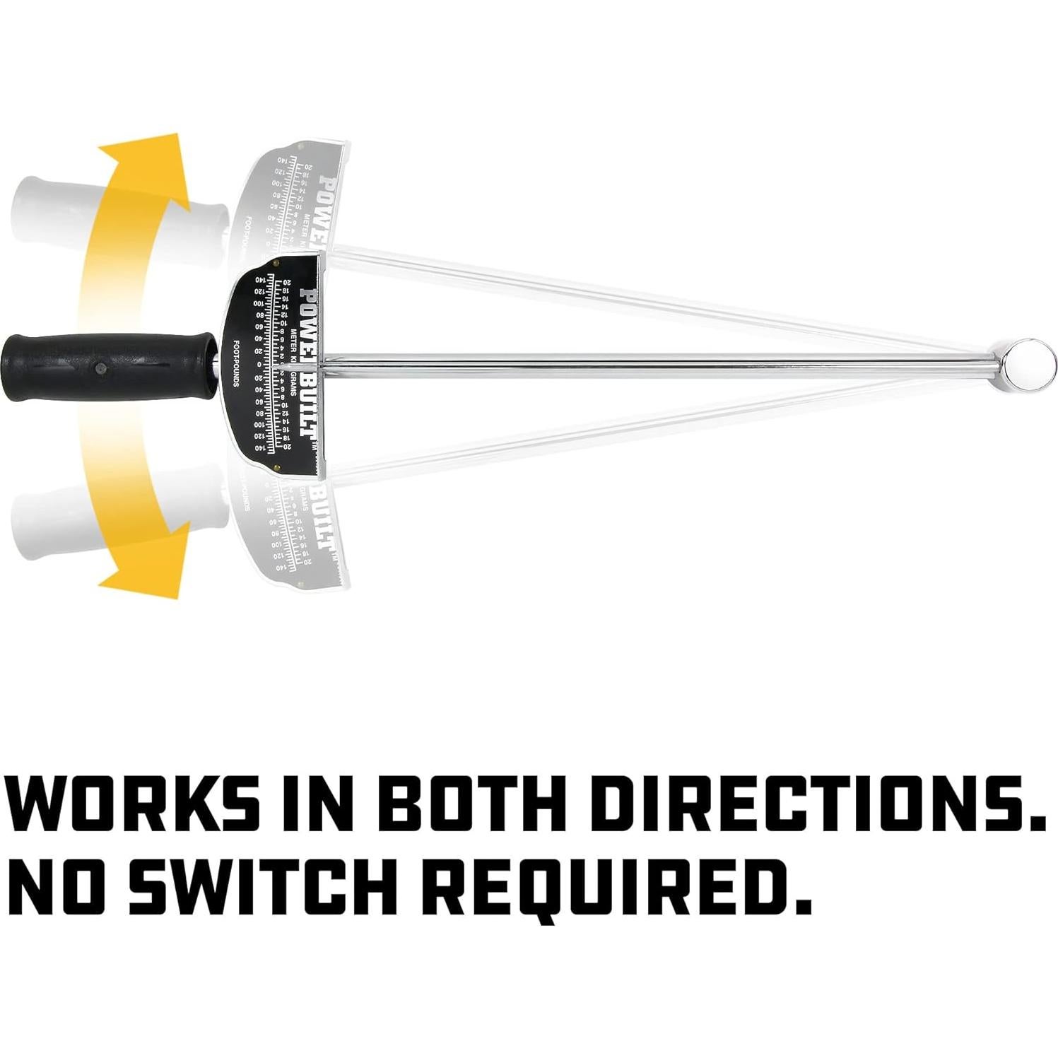 Llave de Torque de Aguja Powerbuilt 1/2" 0-140 Pies-Libras