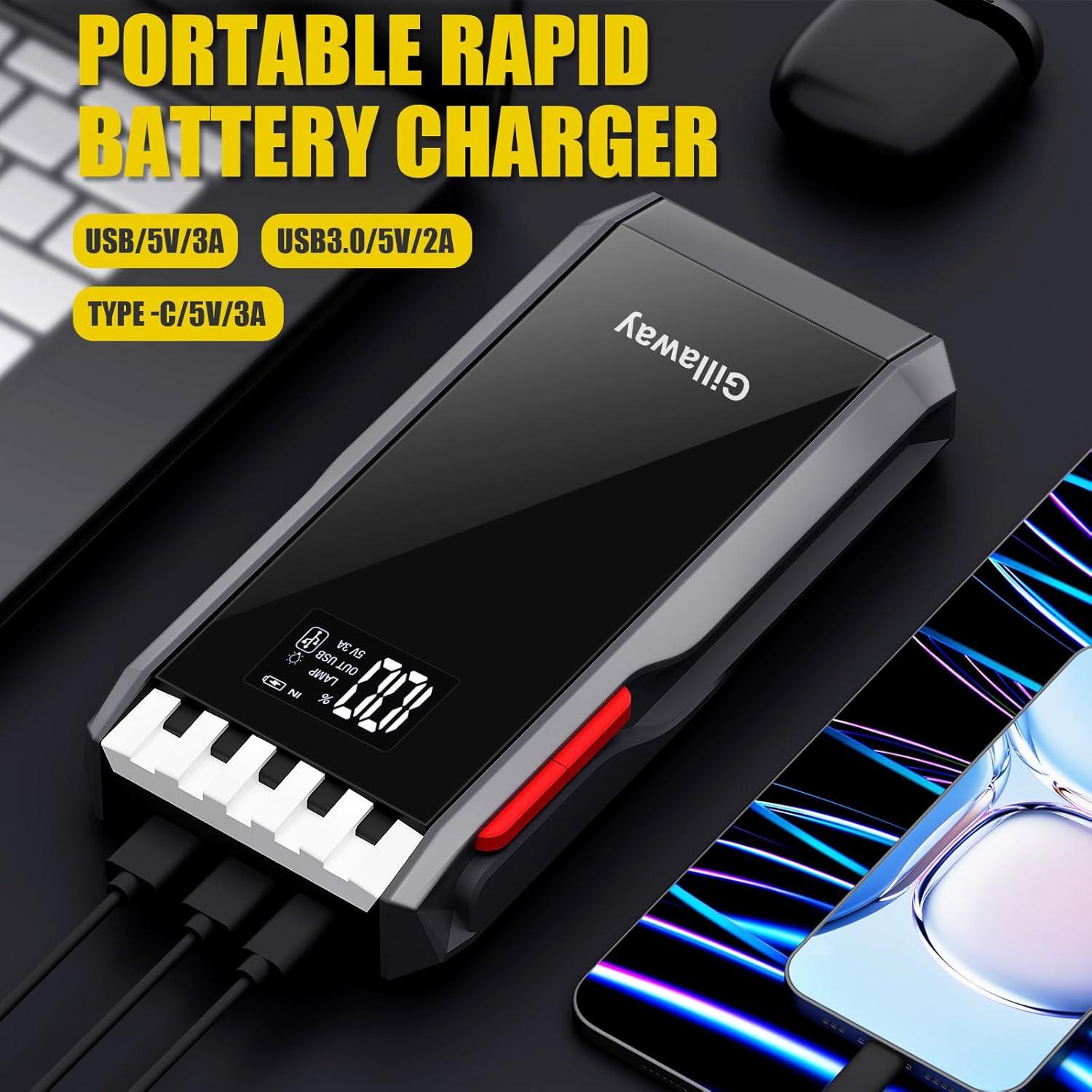 Arrancador de Batería Portátil Gillaway 4000A 12V con LCD