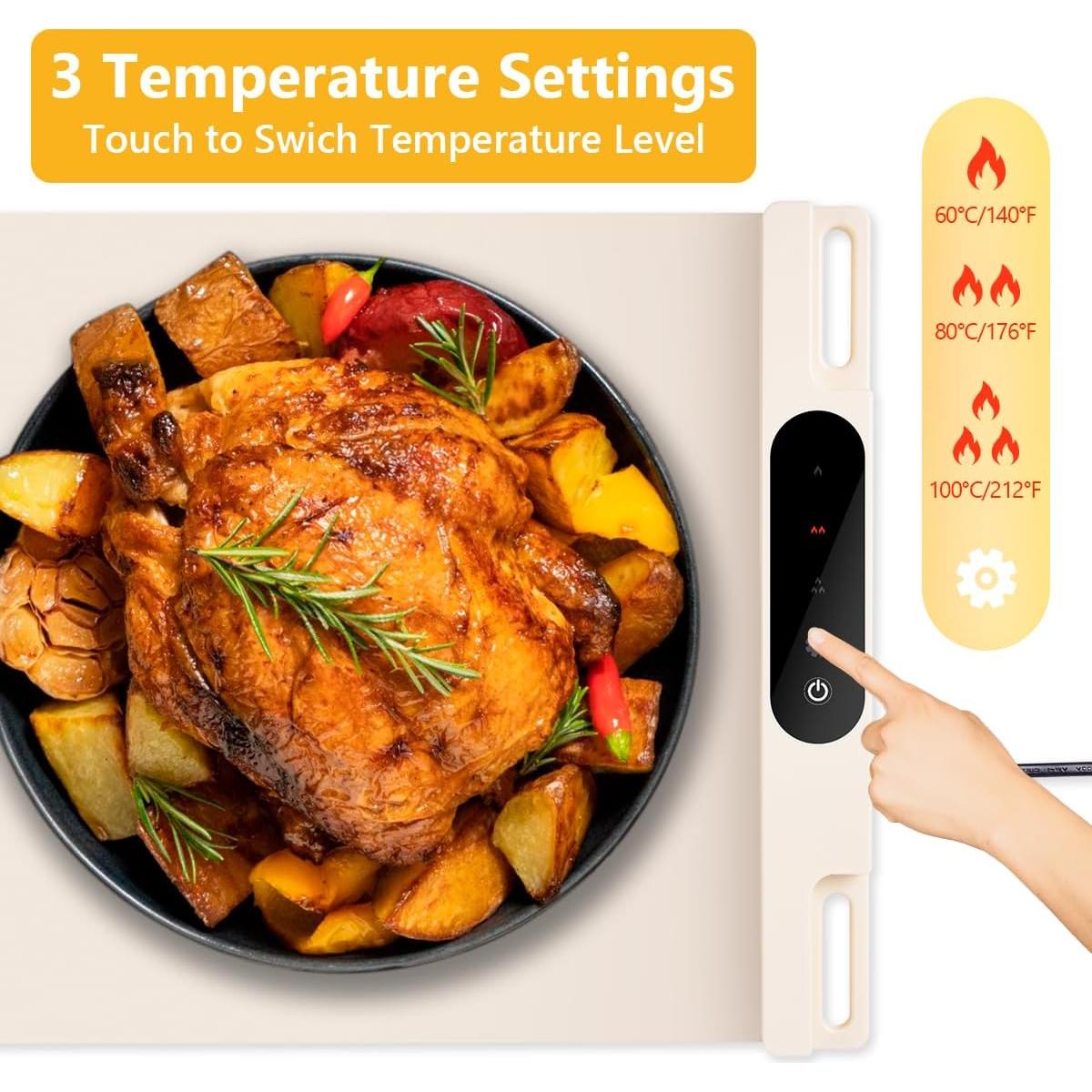 Alfombrilla eléctrica de silicona para calentar alimentos 1.43kg