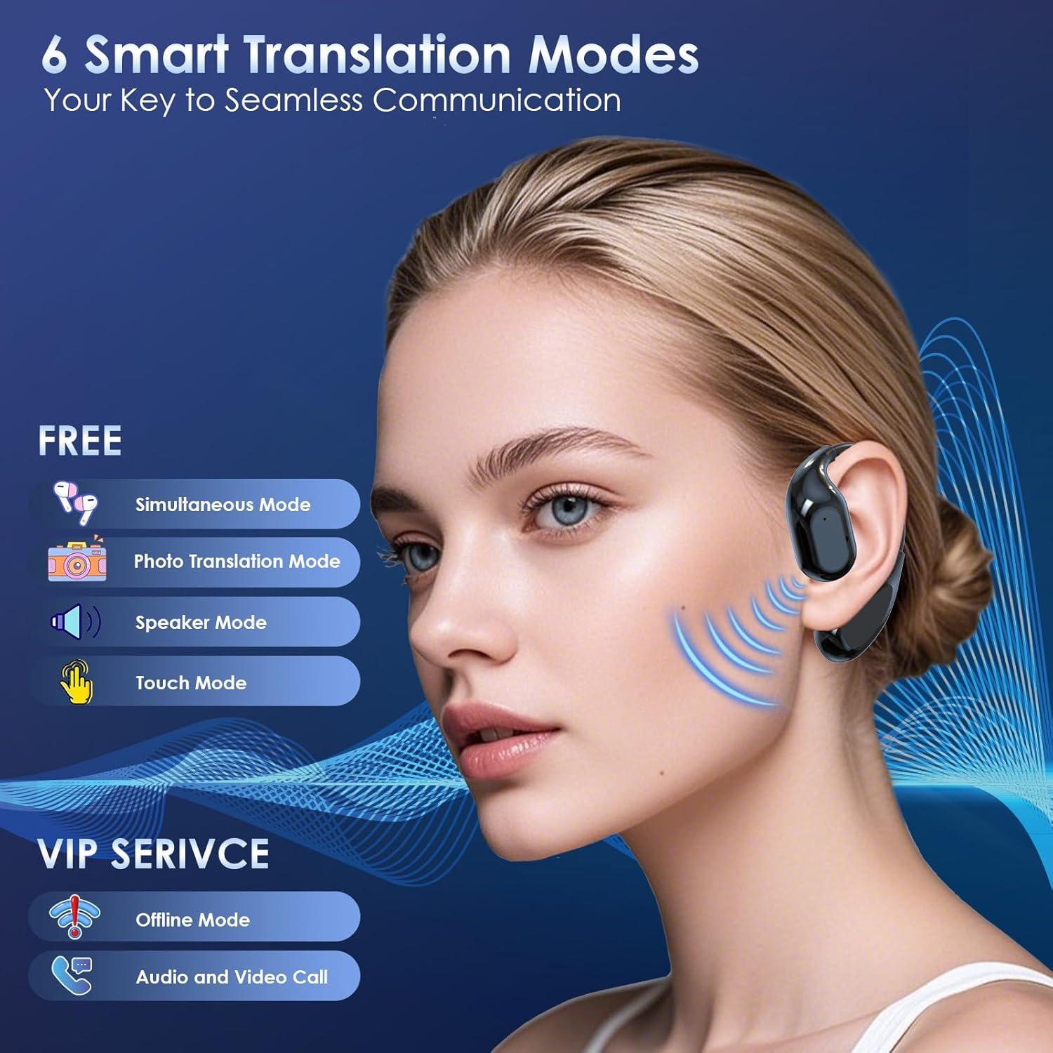 Auriculares Traductores Olycism A16 Bluetooth 5.4 150 Idiomas