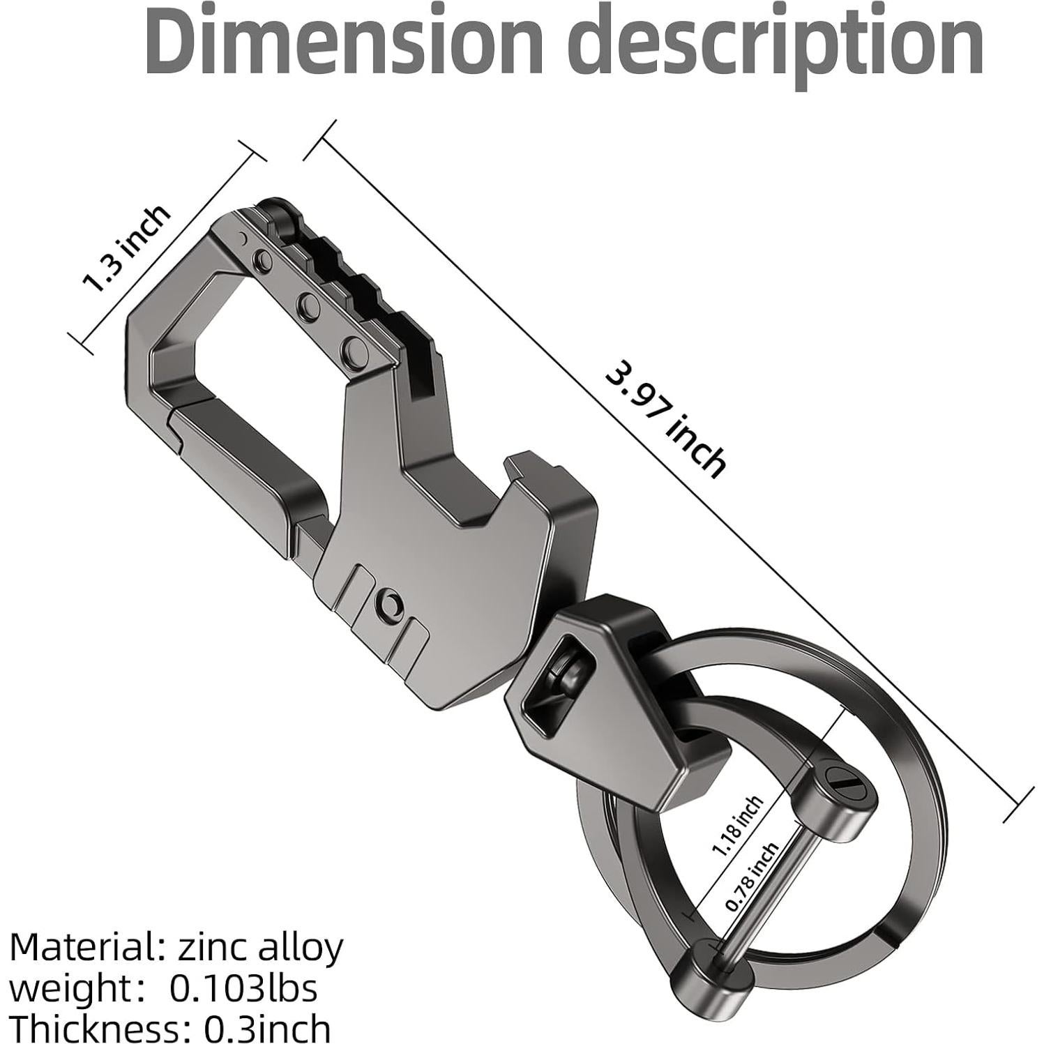 Llavero Multifuncional Abrebotellas con 2 Llaveros - Negro