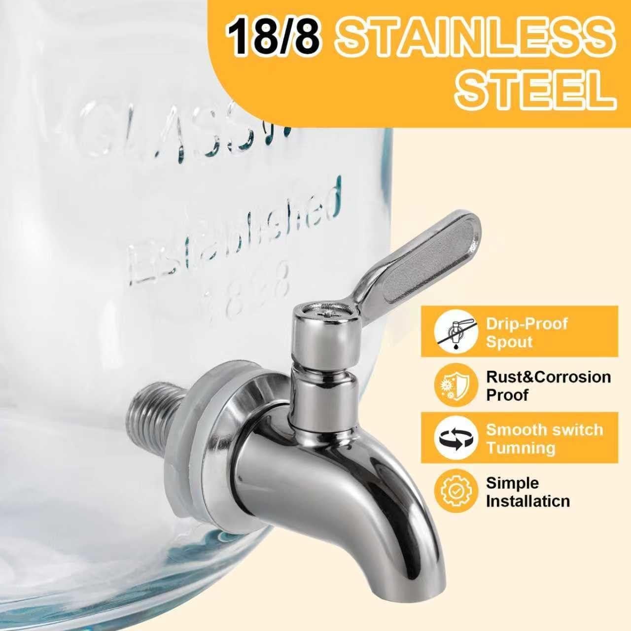 Dispensador de Bebidas de Vidrio RuileMei 3.78L con Grifo Inoxidable