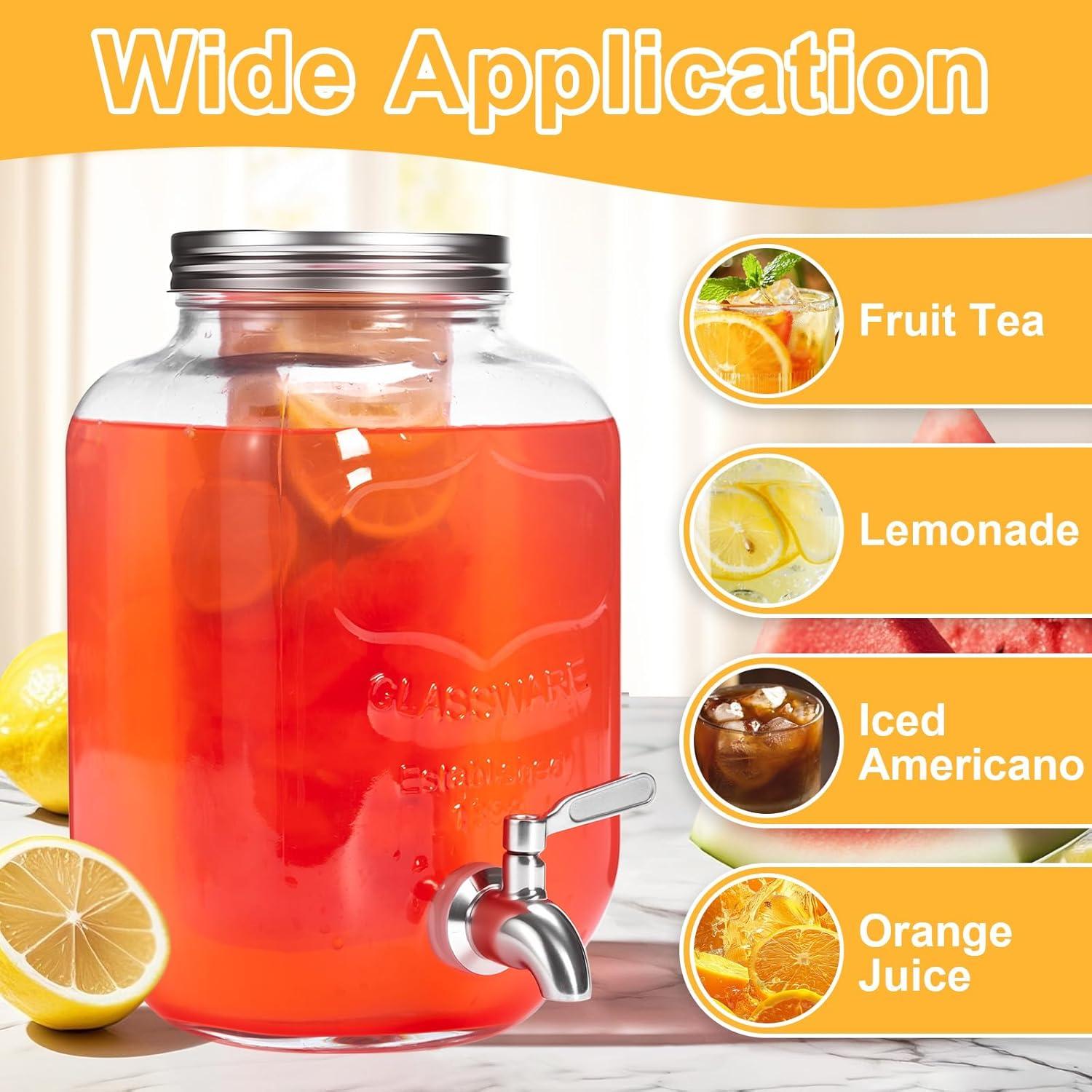 Dispensador de Bebidas de Vidrio RuileMei 3.78L con Grifo Inoxidable