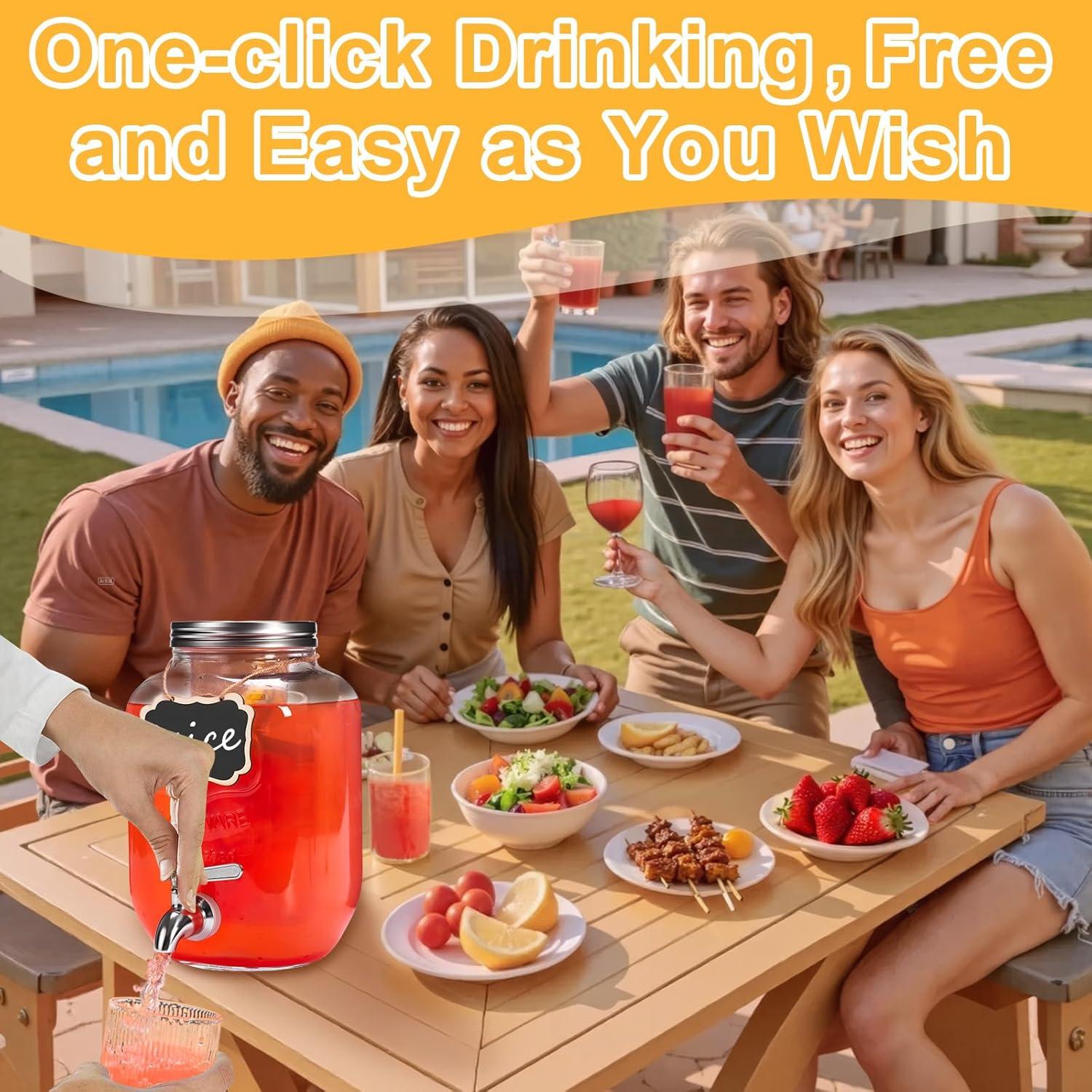 Dispensador de Bebidas de Vidrio RuileMei 3.78L con Grifo Inoxidable