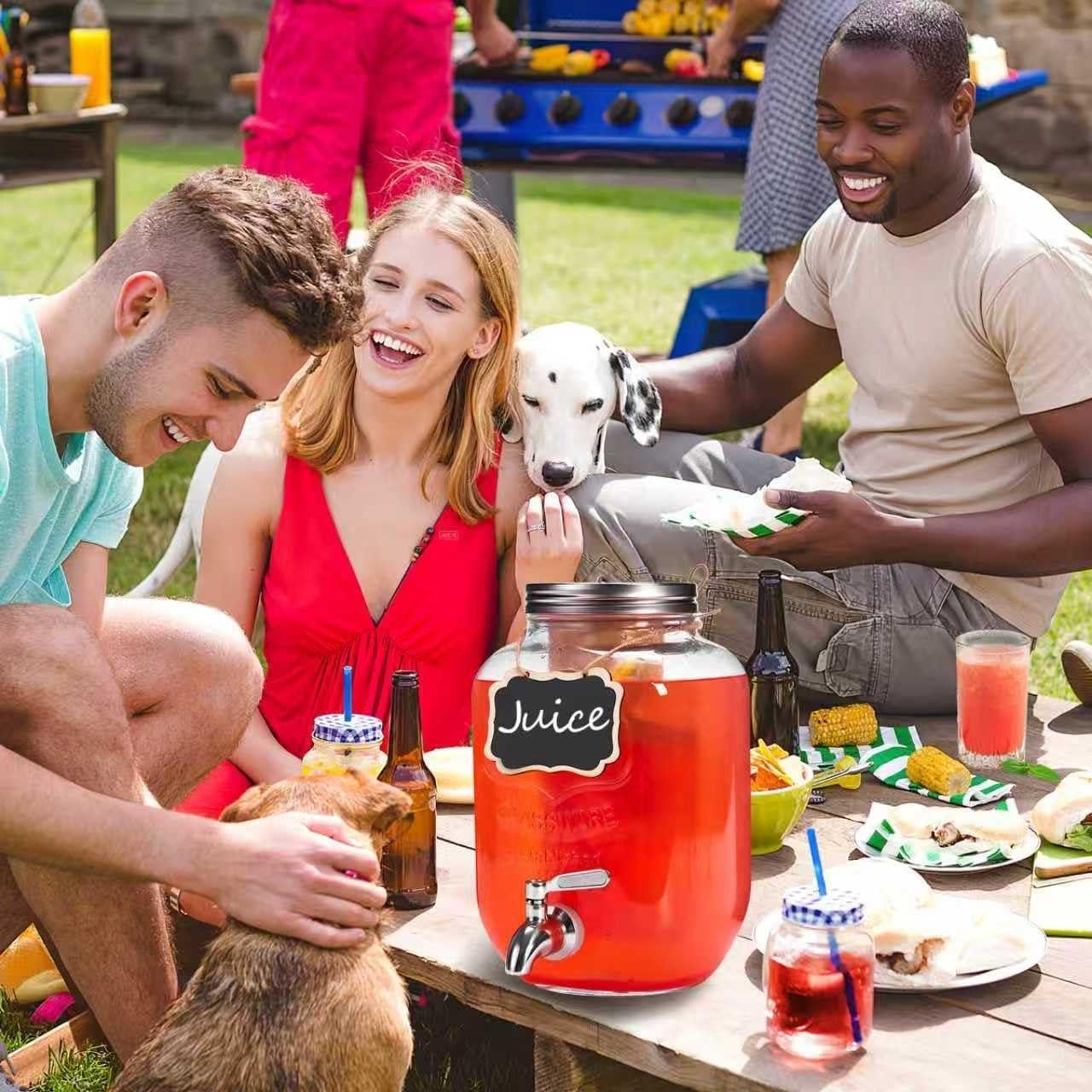 Dispensador de Bebidas de Vidrio RuileMei 3.78L con Grifo Inoxidable