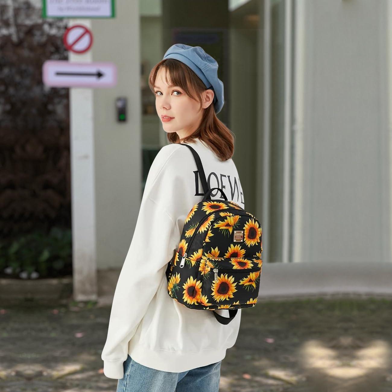 Mochila Pequeña Cusangel Girasol para Mujeres 10L