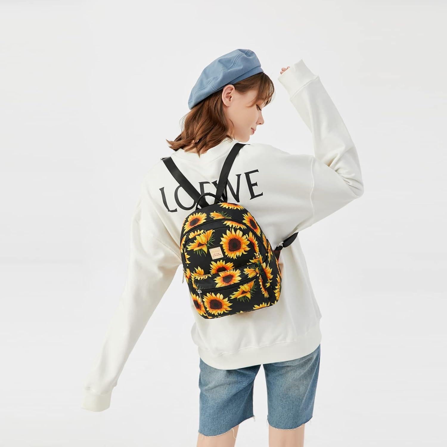 Mochila Pequeña Cusangel Girasol para Mujeres 10L