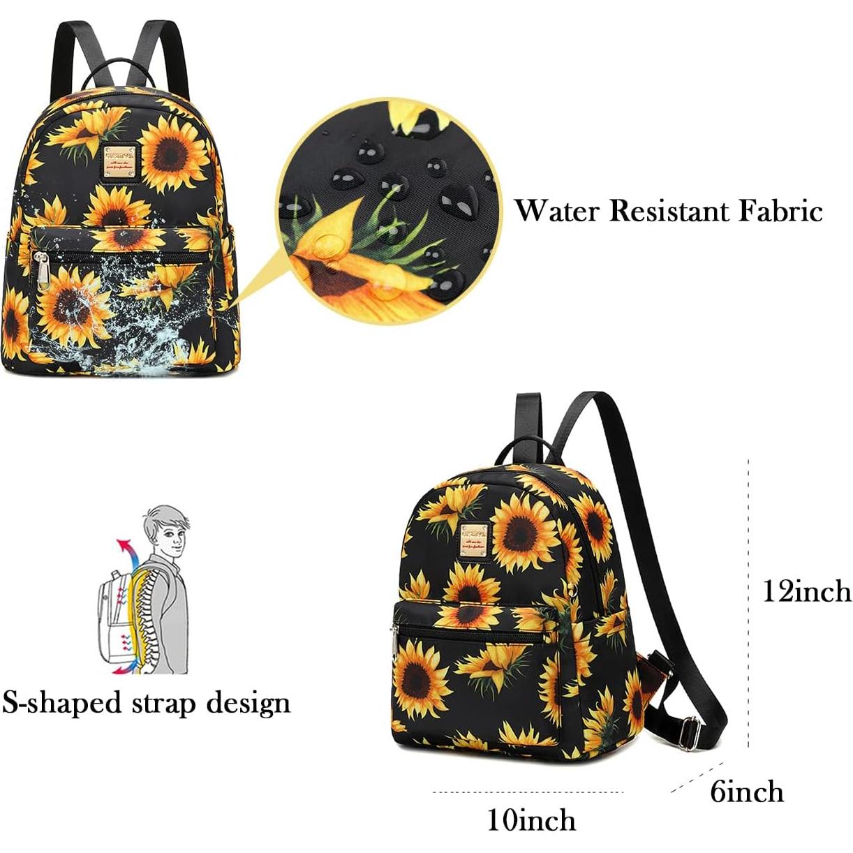 Mochila Pequeña Cusangel Girasol para Mujeres 10L