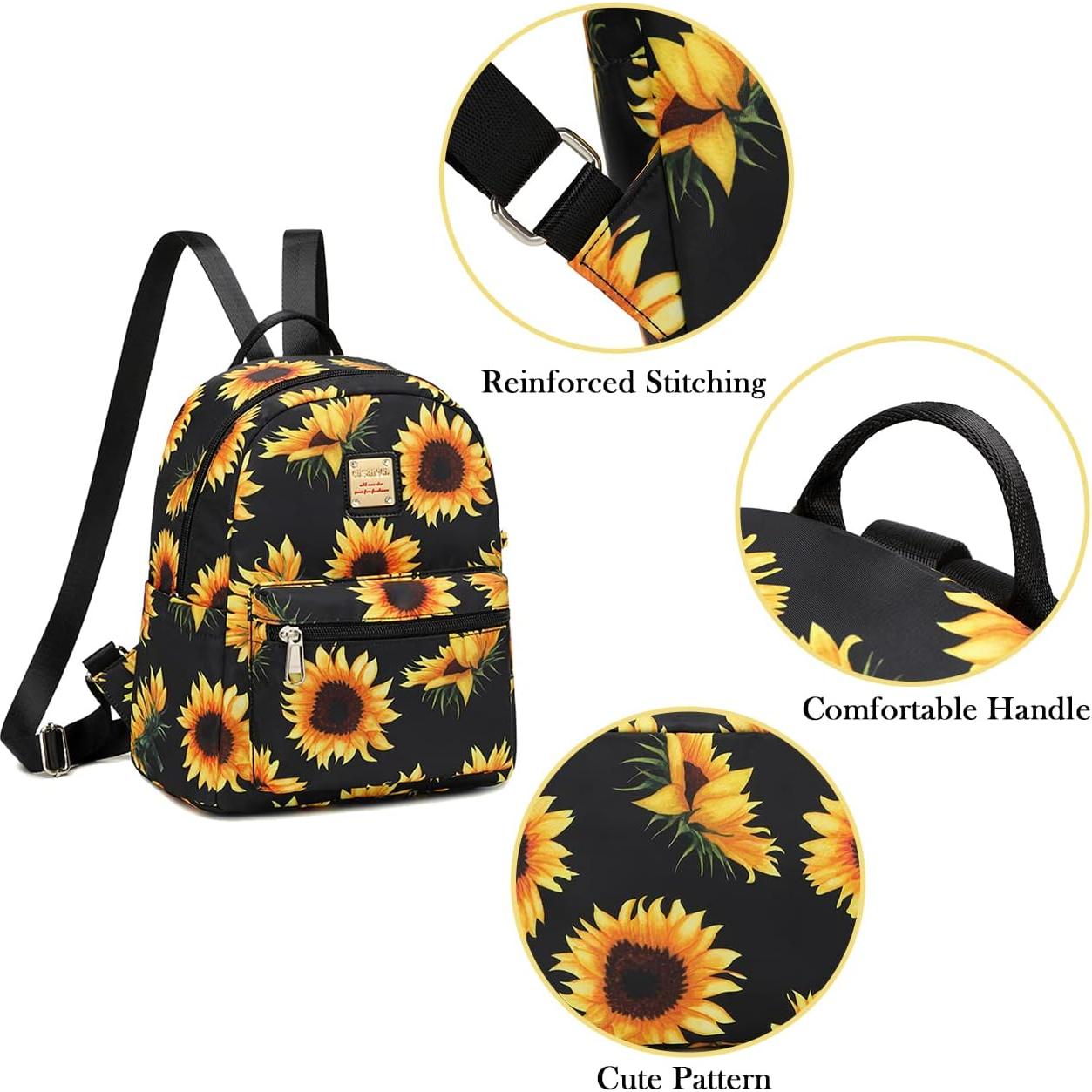 Mochila Pequeña Cusangel Girasol para Mujeres 10L