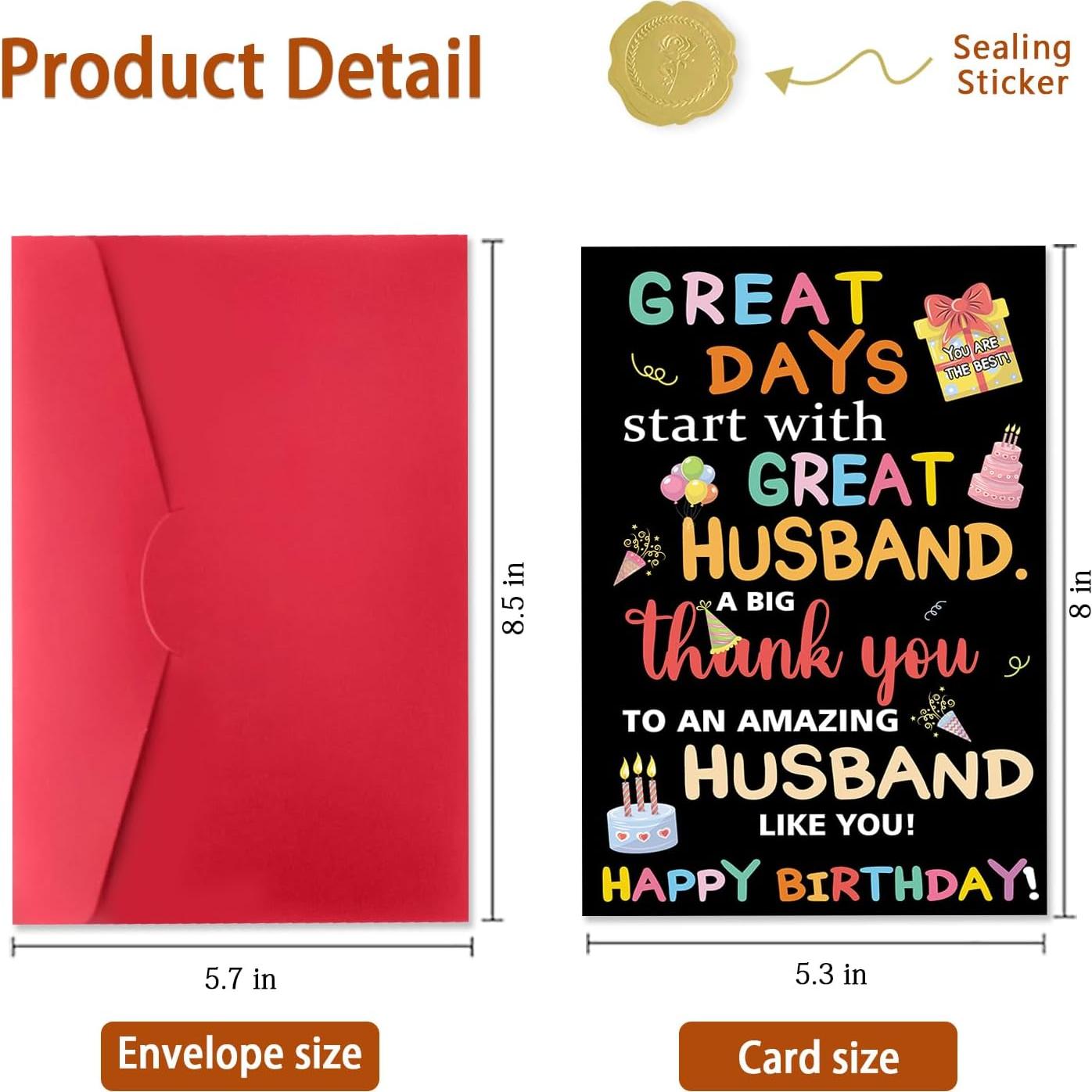 Tarjeta de Cumpleaños Divertida Esposo ICOOLYI 13.5x20.5cm