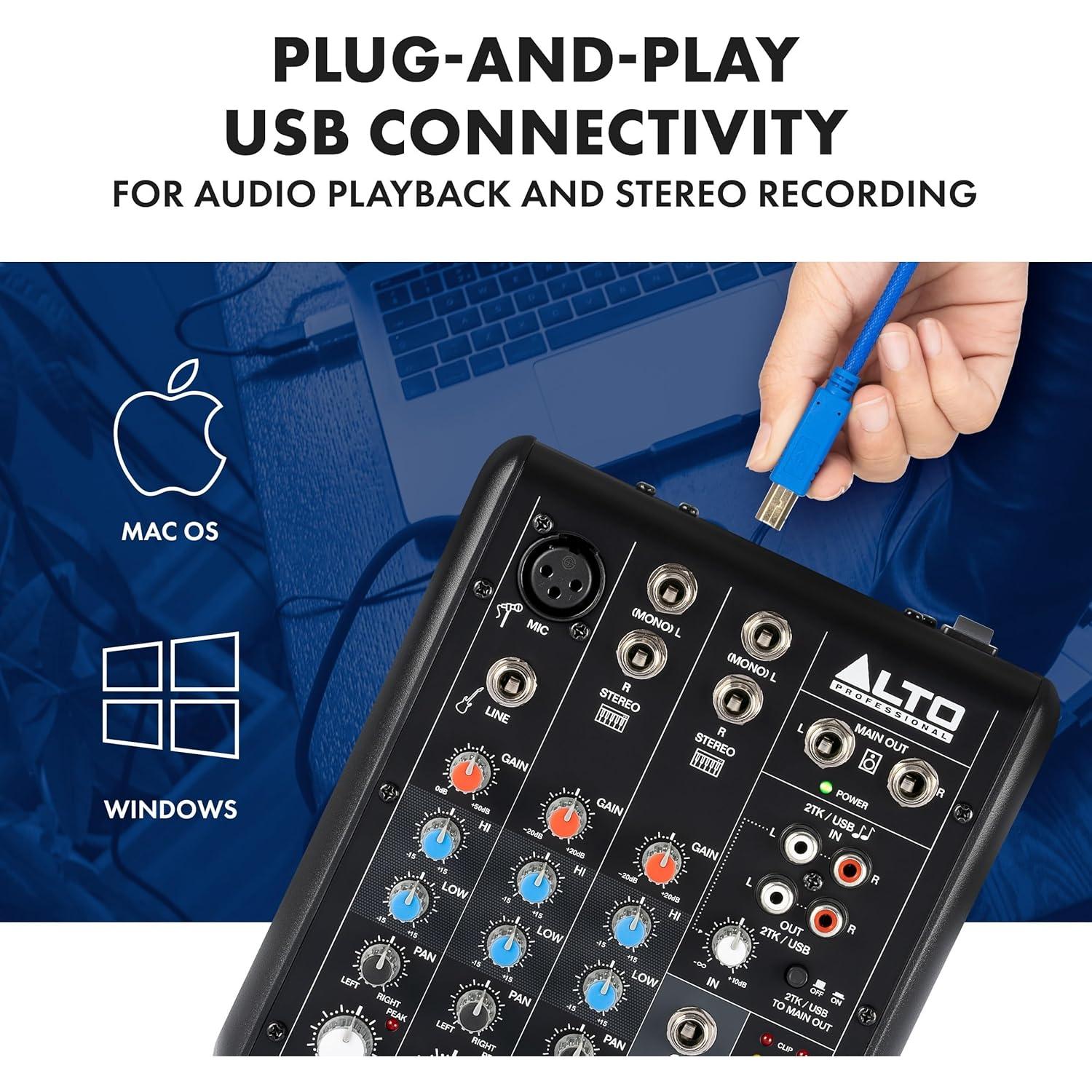 Mezclador de Audio ALTO TrueMix 500 USB 5 Canales para Podcasting