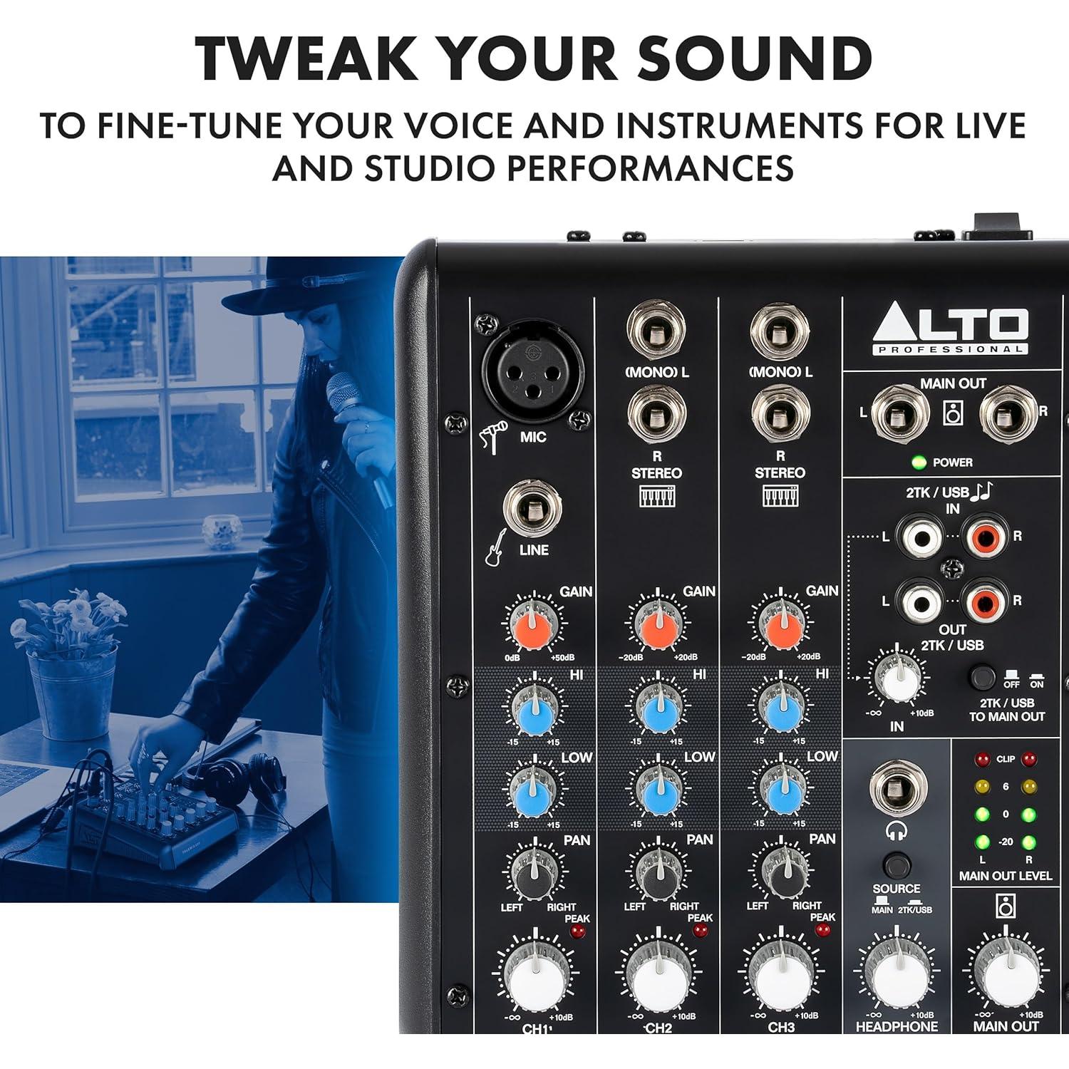 Mezclador de Audio ALTO TrueMix 500 USB 5 Canales para Podcasting