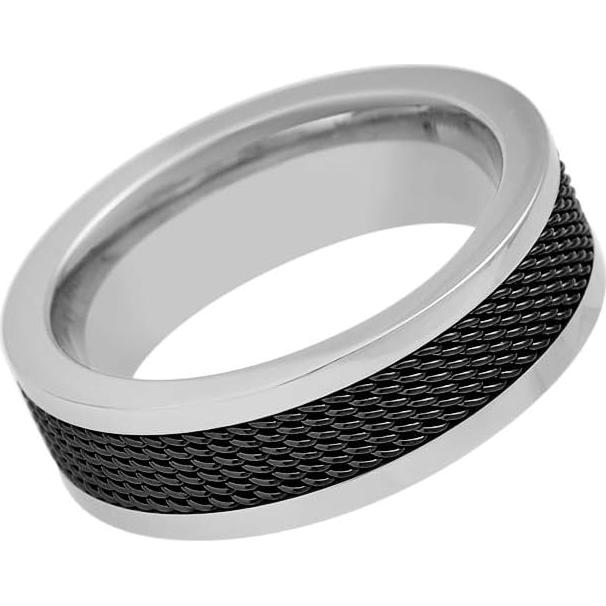 Anillo de Malla de Acero Inoxidable 7mm Geoffrey Beene Hombre