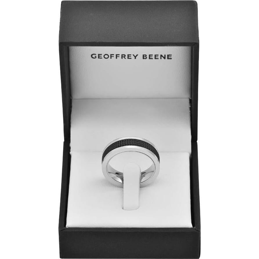 Anillo de Malla de Acero Inoxidable 7mm Geoffrey Beene Hombre