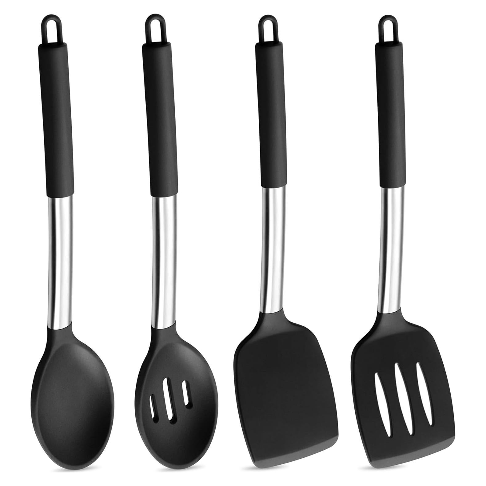 Juego de Utensilios de Cocina P&P CHEF 4 Piezas Silicona Negra