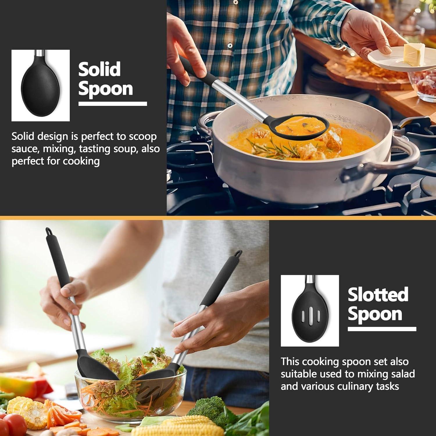 Juego de Utensilios de Cocina P&P CHEF 4 Piezas Silicona Negra