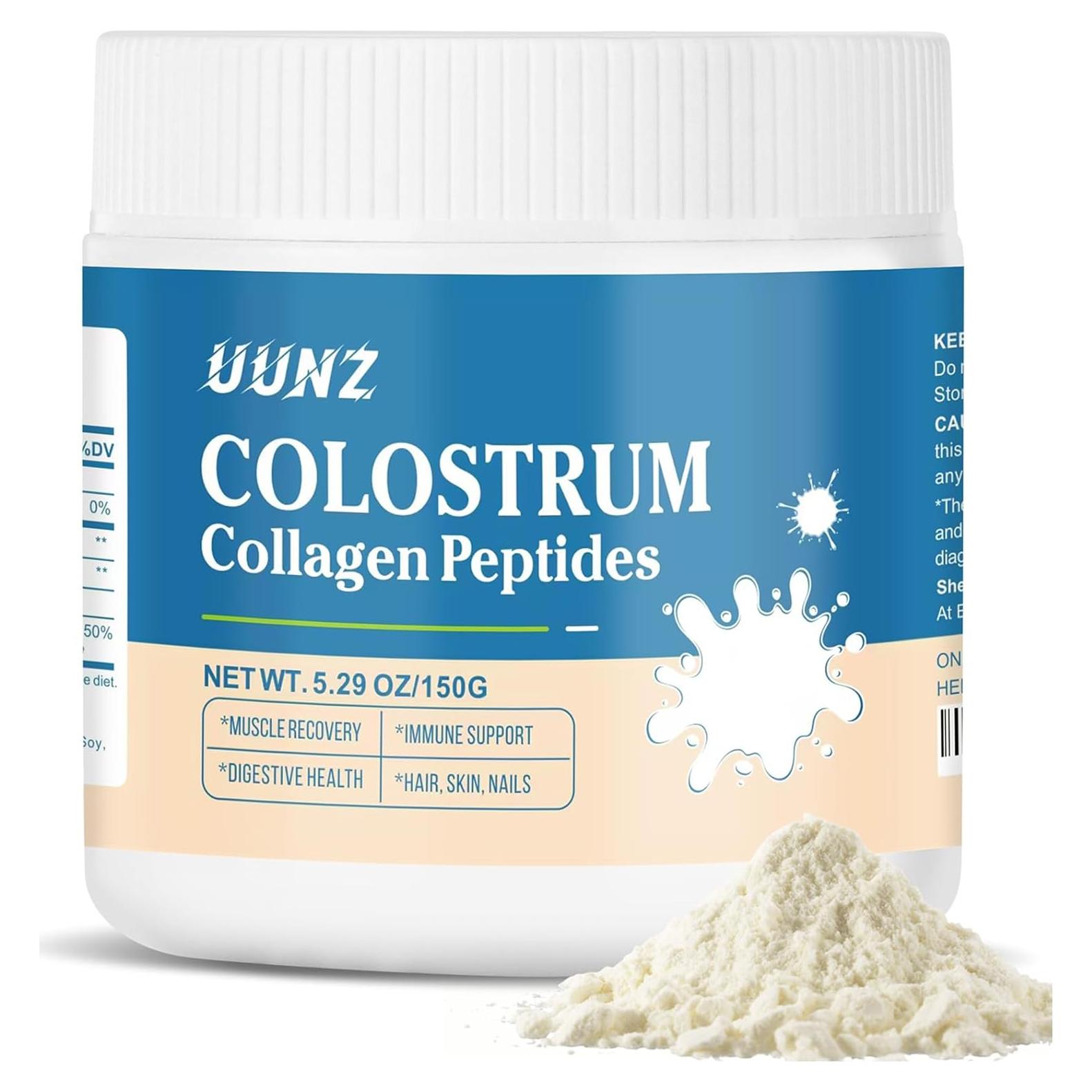 Polvo de Calostro Bovino UUNZ 150g con Colágeno 45% IgG