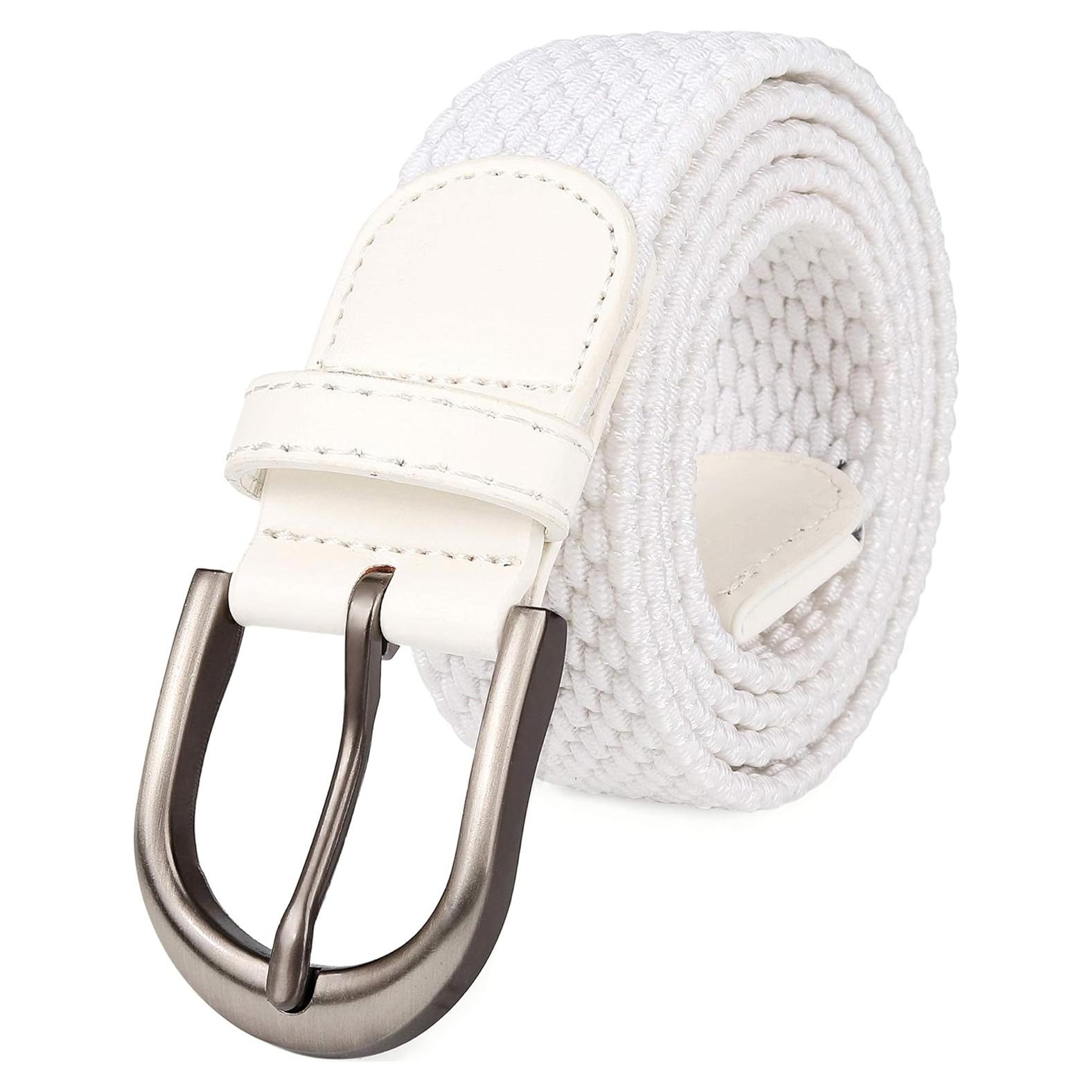 Cinturón Elástico Trenzado Mile High Life 3.3CM Mediano Blanco