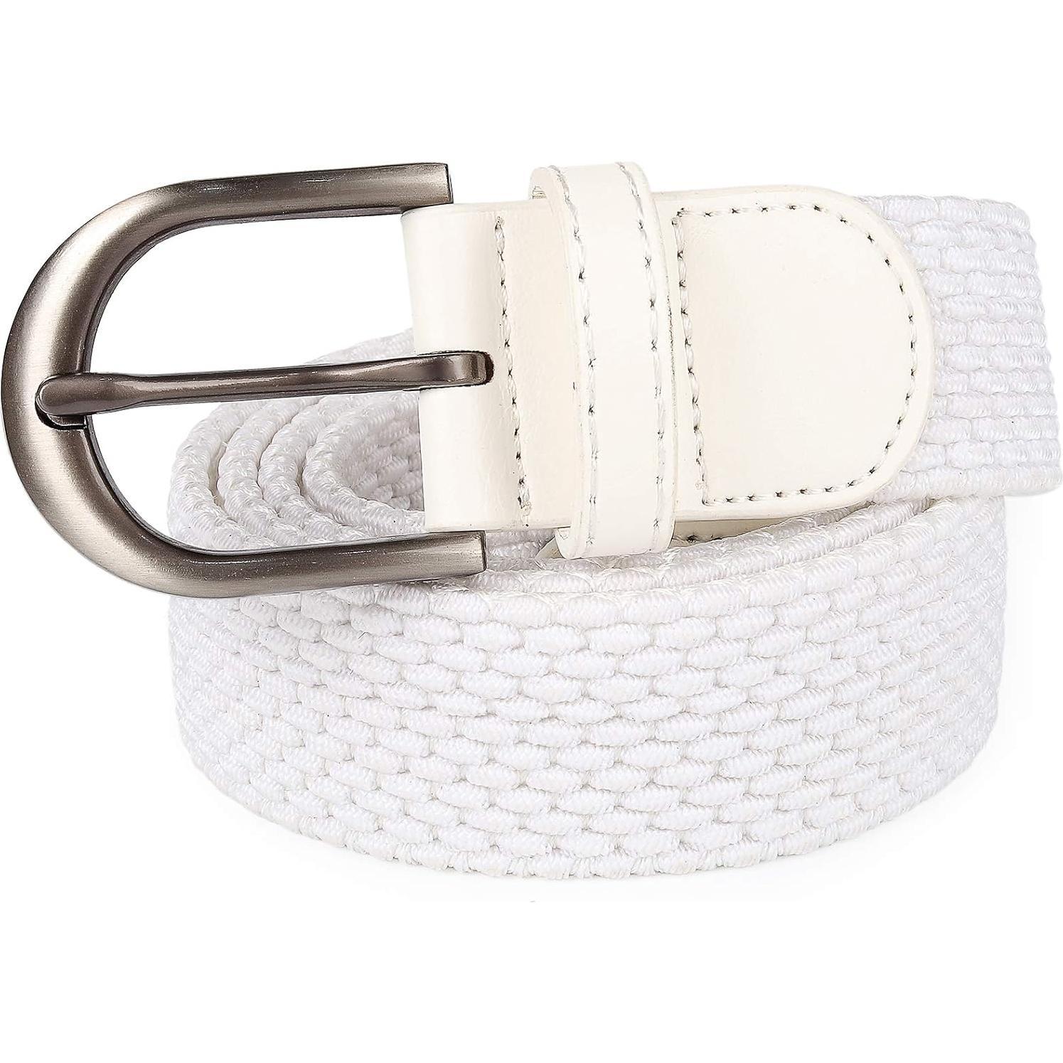 Cinturón Elástico Trenzado Mile High Life 3.3CM Mediano Blanco