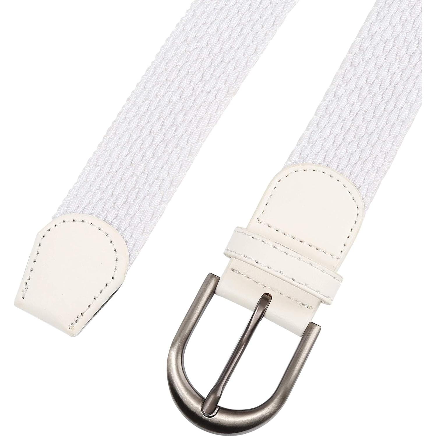 Cinturón Elástico Trenzado Mile High Life 3.3CM Mediano Blanco