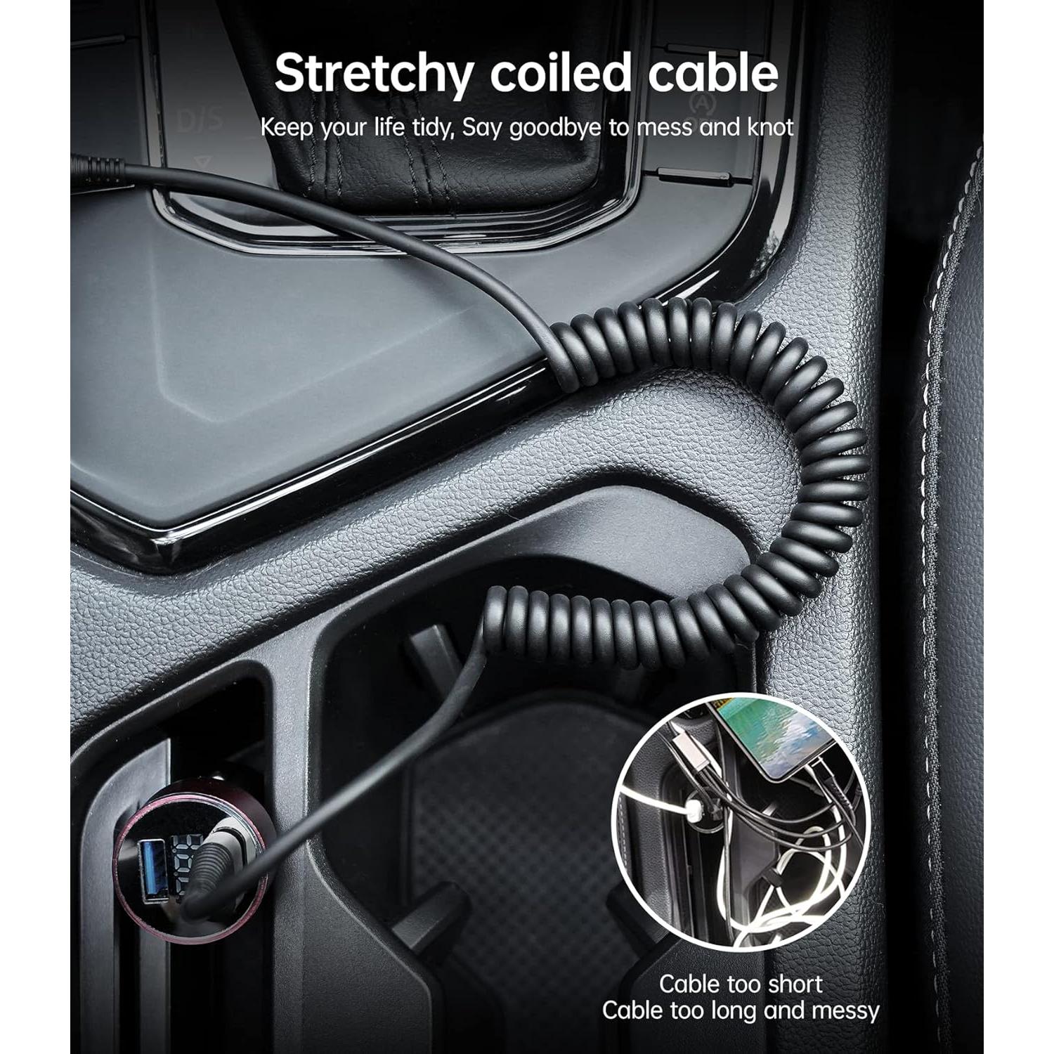 Cable Cargador iPhone PRAKIE 3 y 5 pies MFi Retráctil