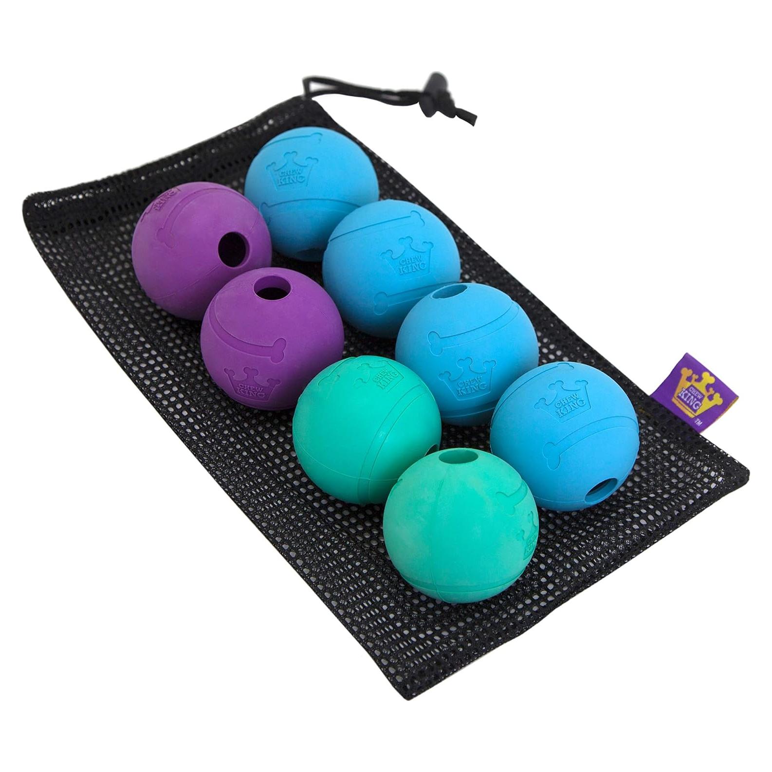 Pelotas Chew King para Perros 6.35 cm Caucho Natural 8 Unidades