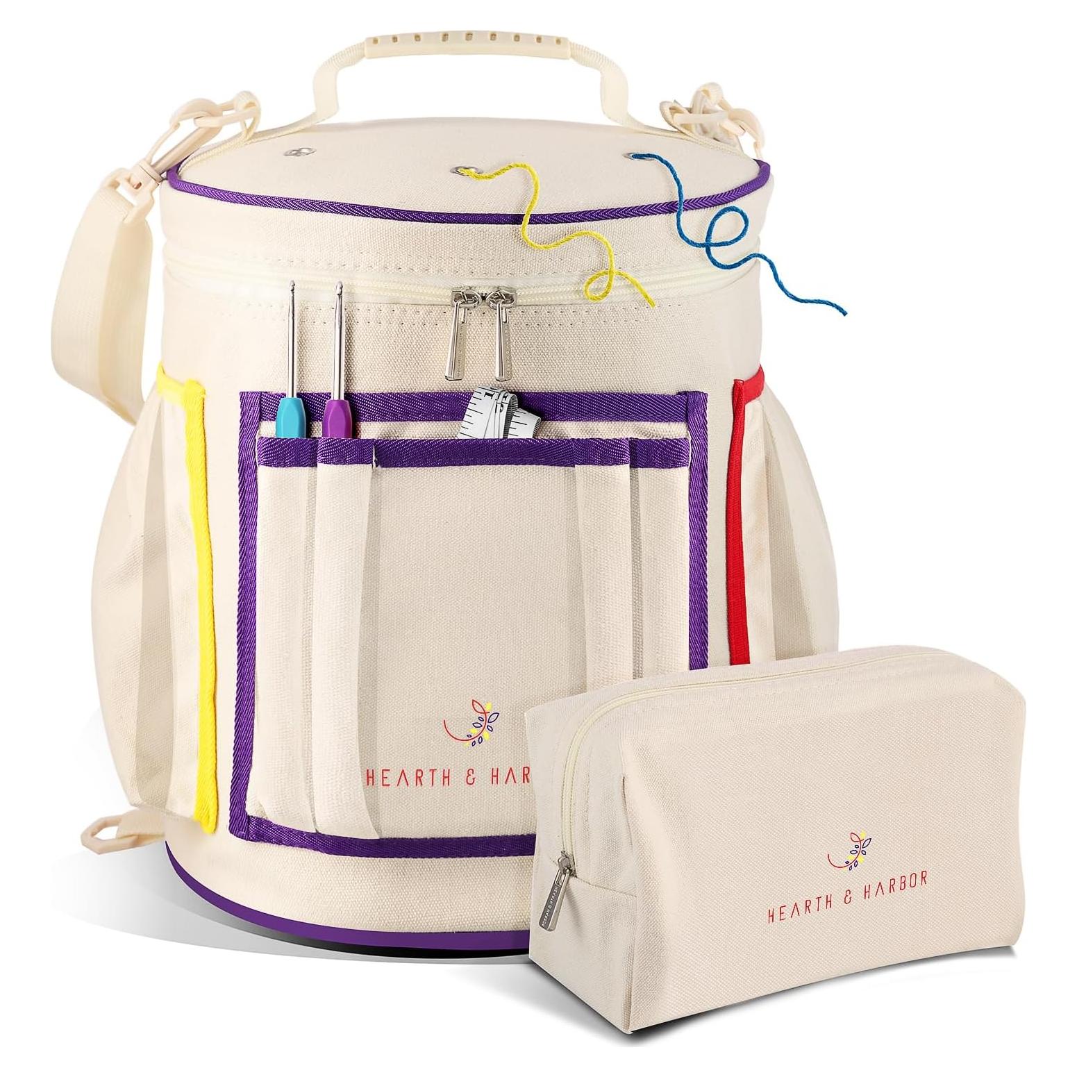 Organizador de Hilo Hearth & Harbor - Bolsa de Ganchillo 28x41cm