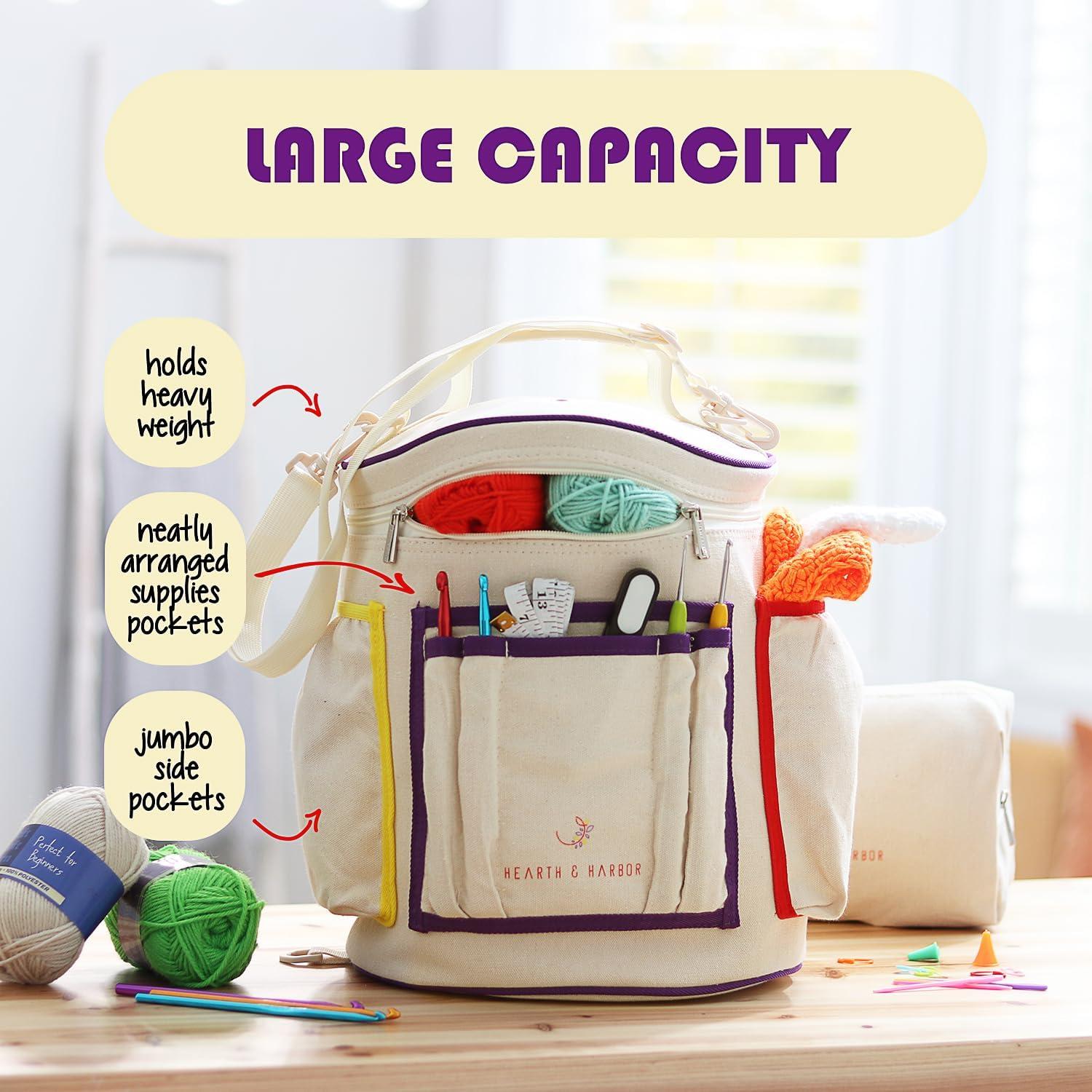 Organizador de Hilo Hearth & Harbor - Bolsa de Ganchillo 28x41cm