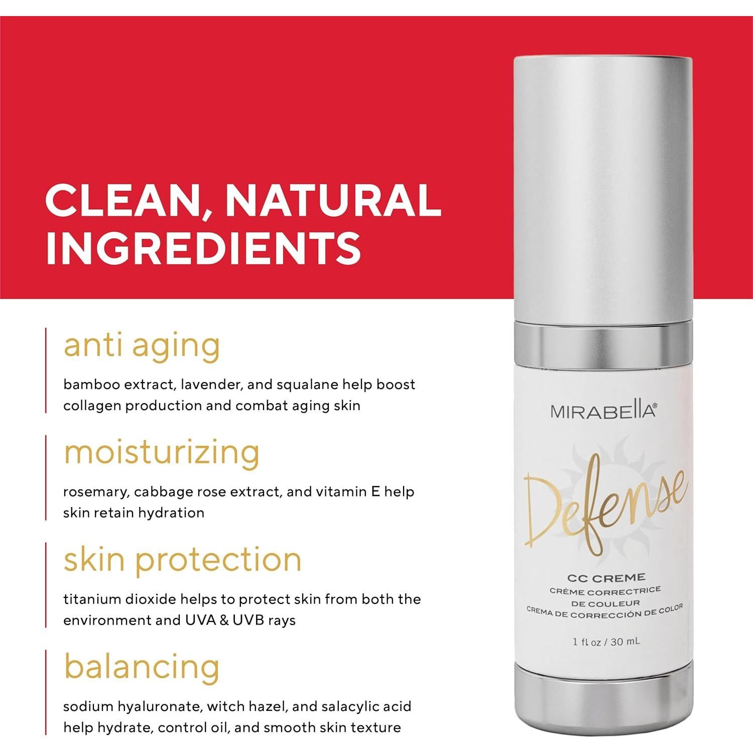 Crema CC Defensa Mirabella Oscuro 29.57 ml con SPF 20