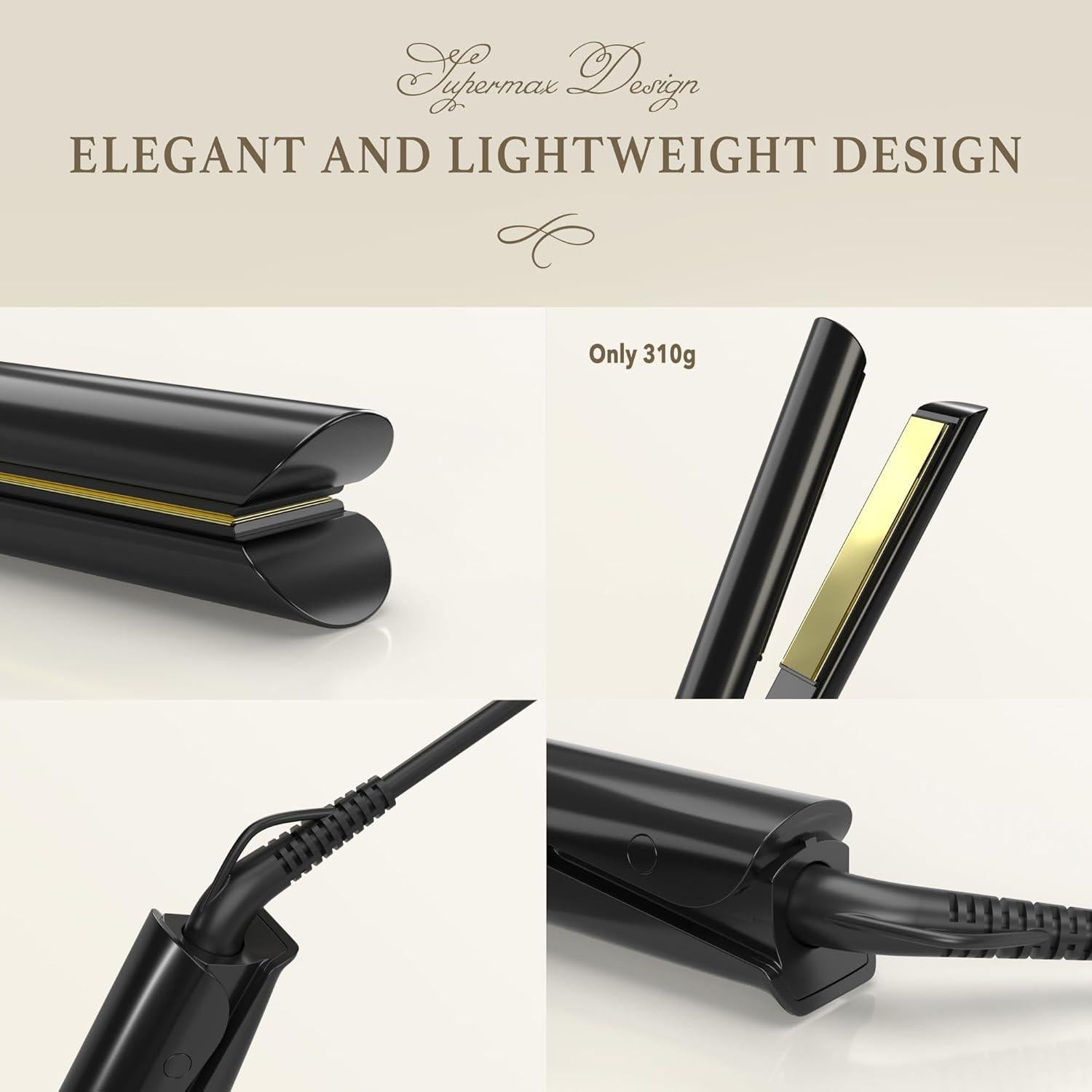 Plancha y Rizador Titanelli Giacomucci 2 en 1 Titanio 1" Negro