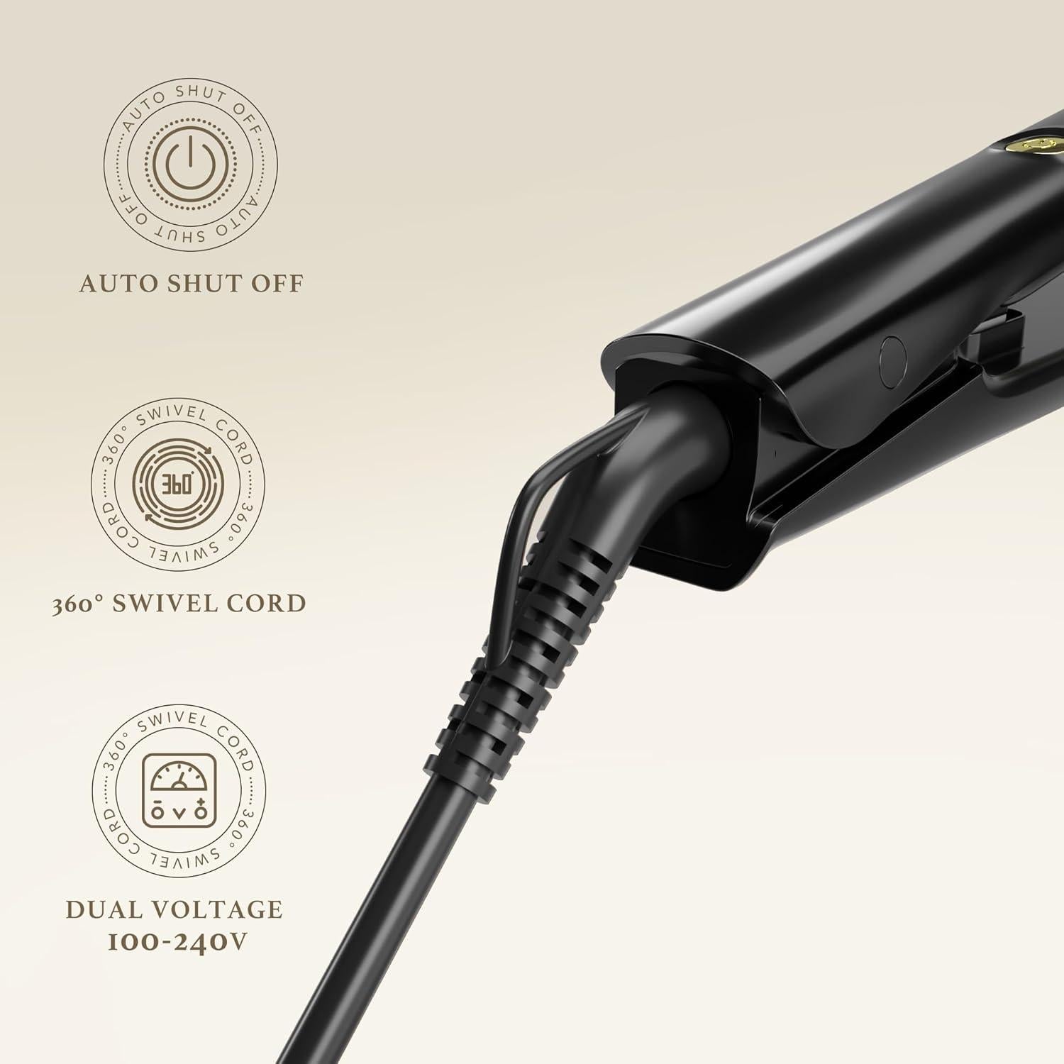 Plancha y Rizador Titanelli Giacomucci 2 en 1 Titanio 1" Negro