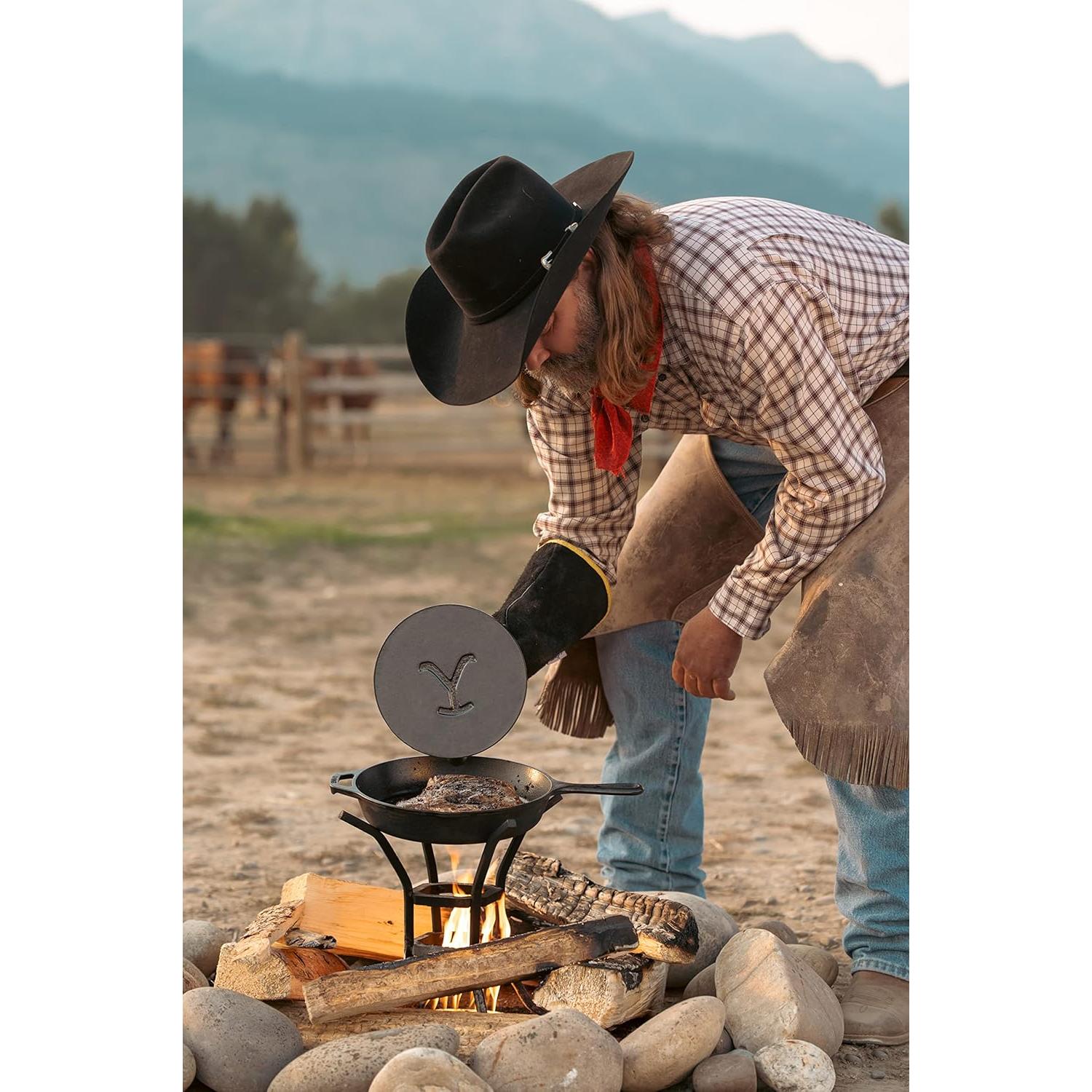 Prensa de Parrilla Redonda Lodge Yellowstone 20.32 cm Hierro Fundido