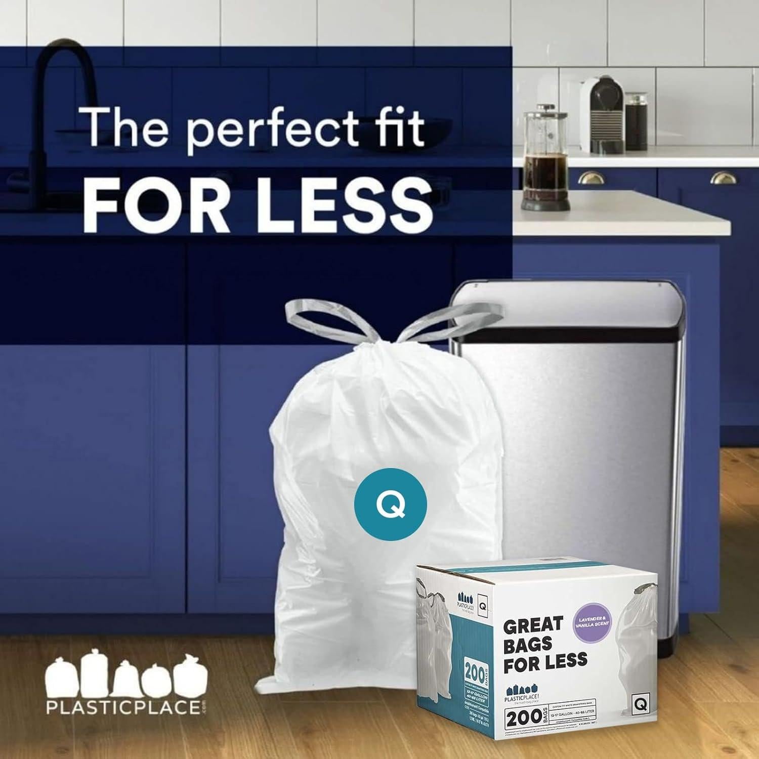 Bolsas de Basura Plasticplace 200 Contenido 64.1x83.2 cm Aroma Lavanda