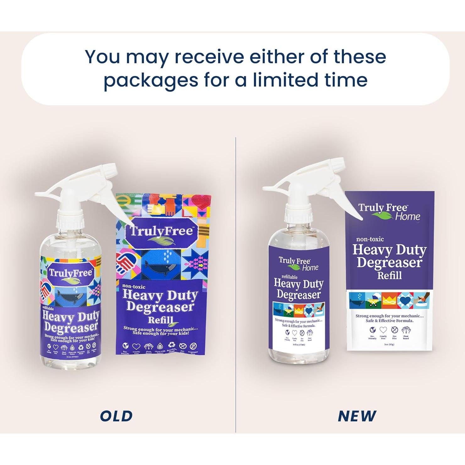 Desengrasante Truly Free 473 ml + 2 Recargas 118 ml - Sin Tóxicos