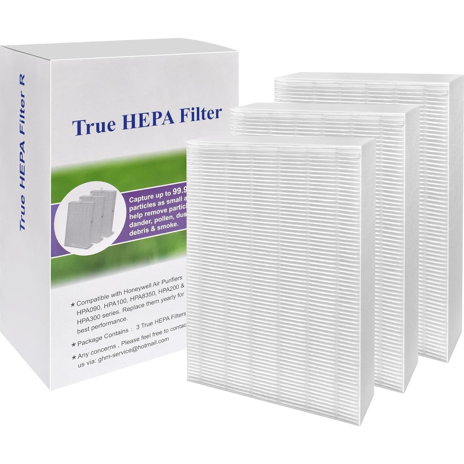 Filtros HEPA R Compatibles Honeywell HPA300 HPA200 HPA100 (3 Pzs)