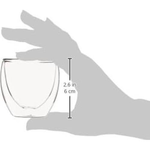 Vasos Doble Pared Bodum 74.9ml Set de 2 Vidrio Aislado