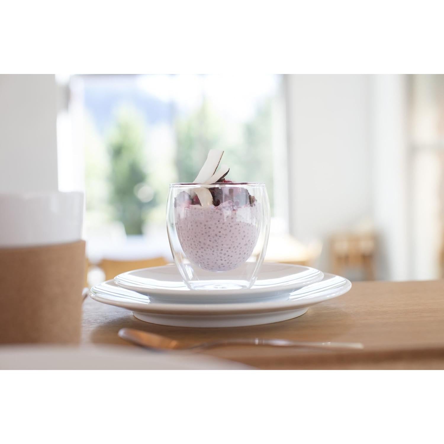 Vasos Doble Pared Bodum 74.9ml Set de 2 Vidrio Aislado