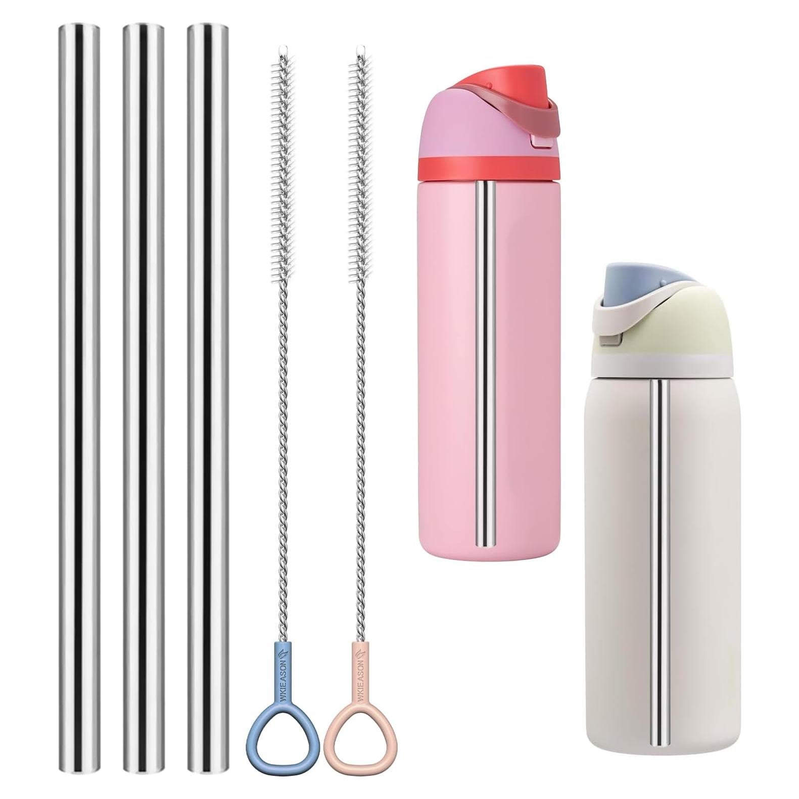 Pajitas Reutilizables de Acero Inoxidable WKIEASON 3PCS para Owala 24oz/32oz