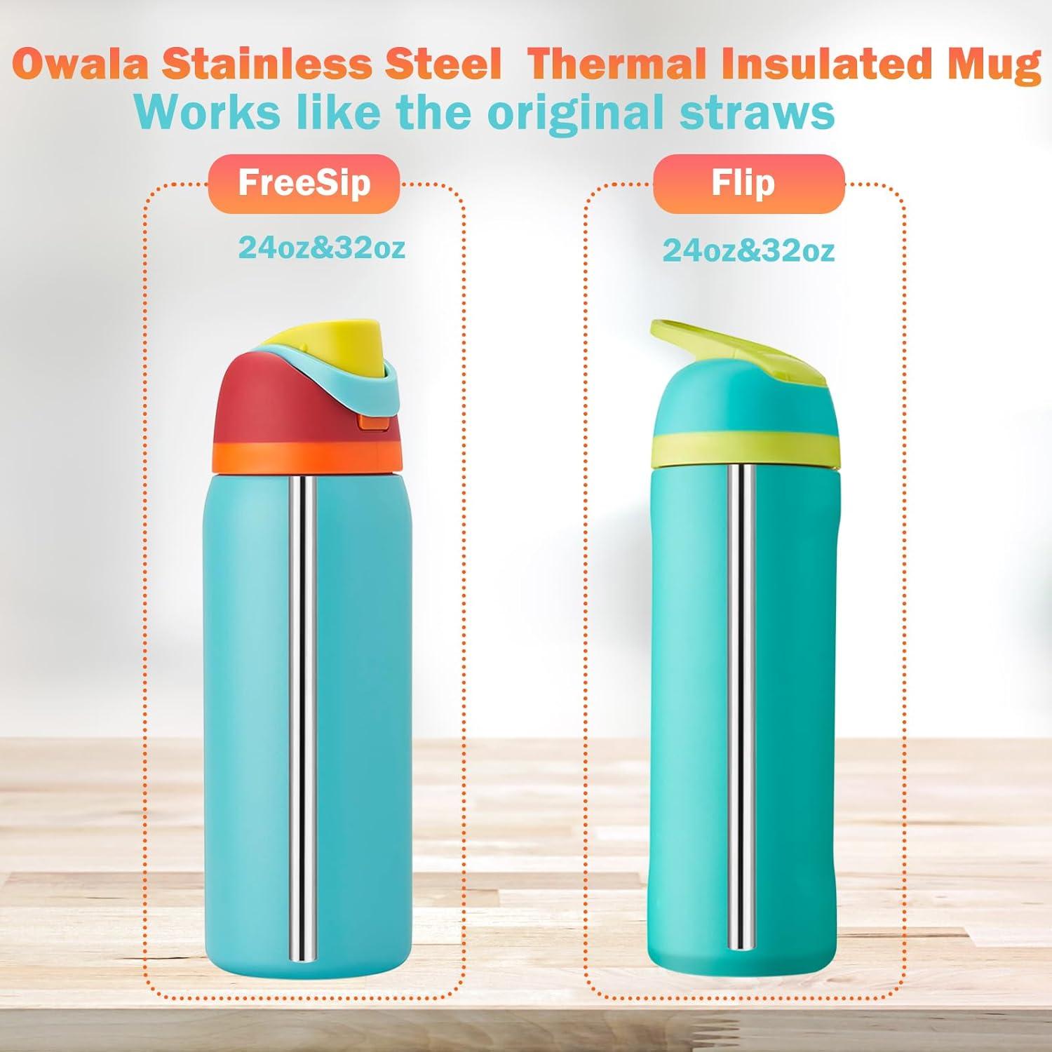 Pajitas Reutilizables de Acero Inoxidable WKIEASON 3PCS para Owala 24oz/32oz