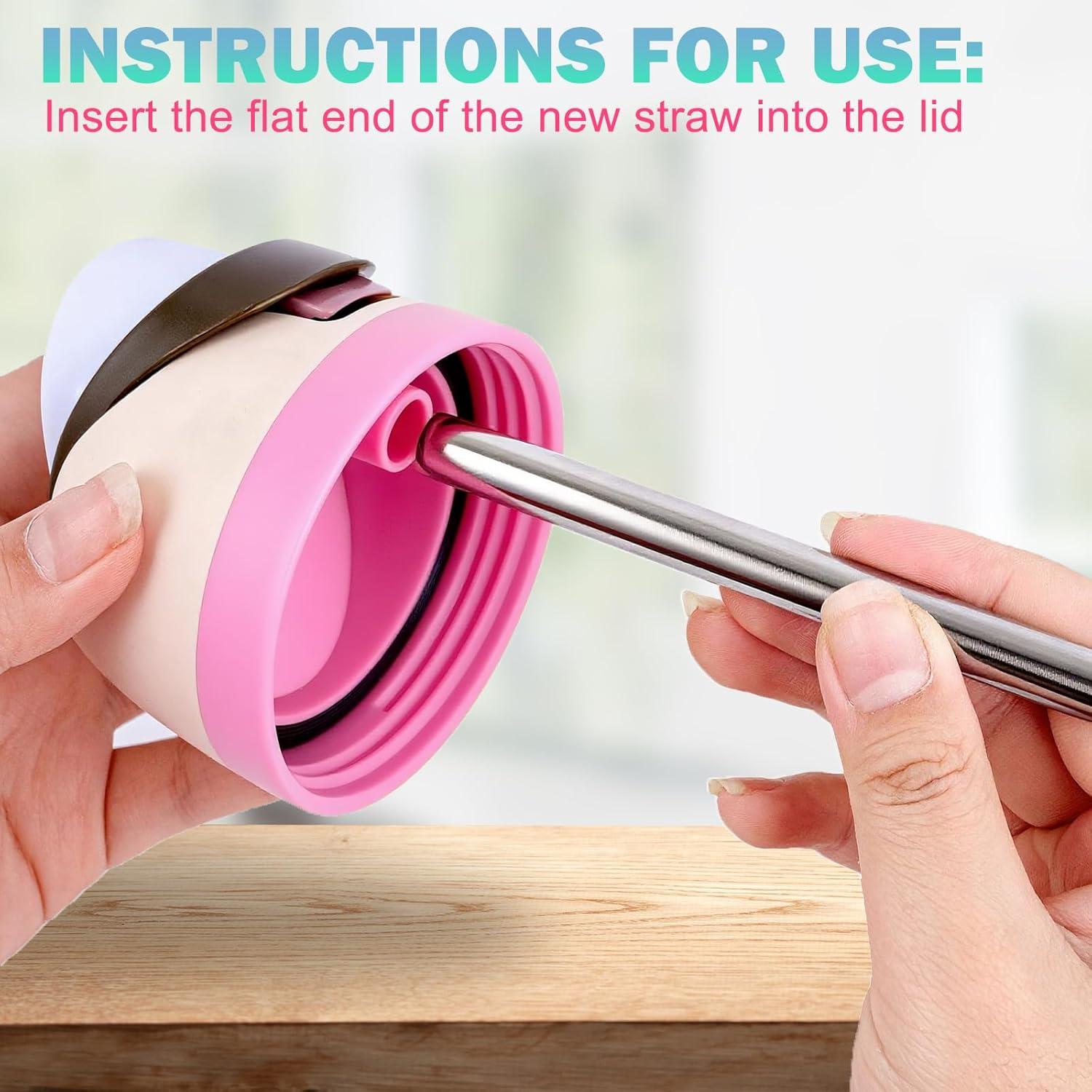 Pajitas Reutilizables de Acero Inoxidable WKIEASON 3PCS para Owala 24oz/32oz