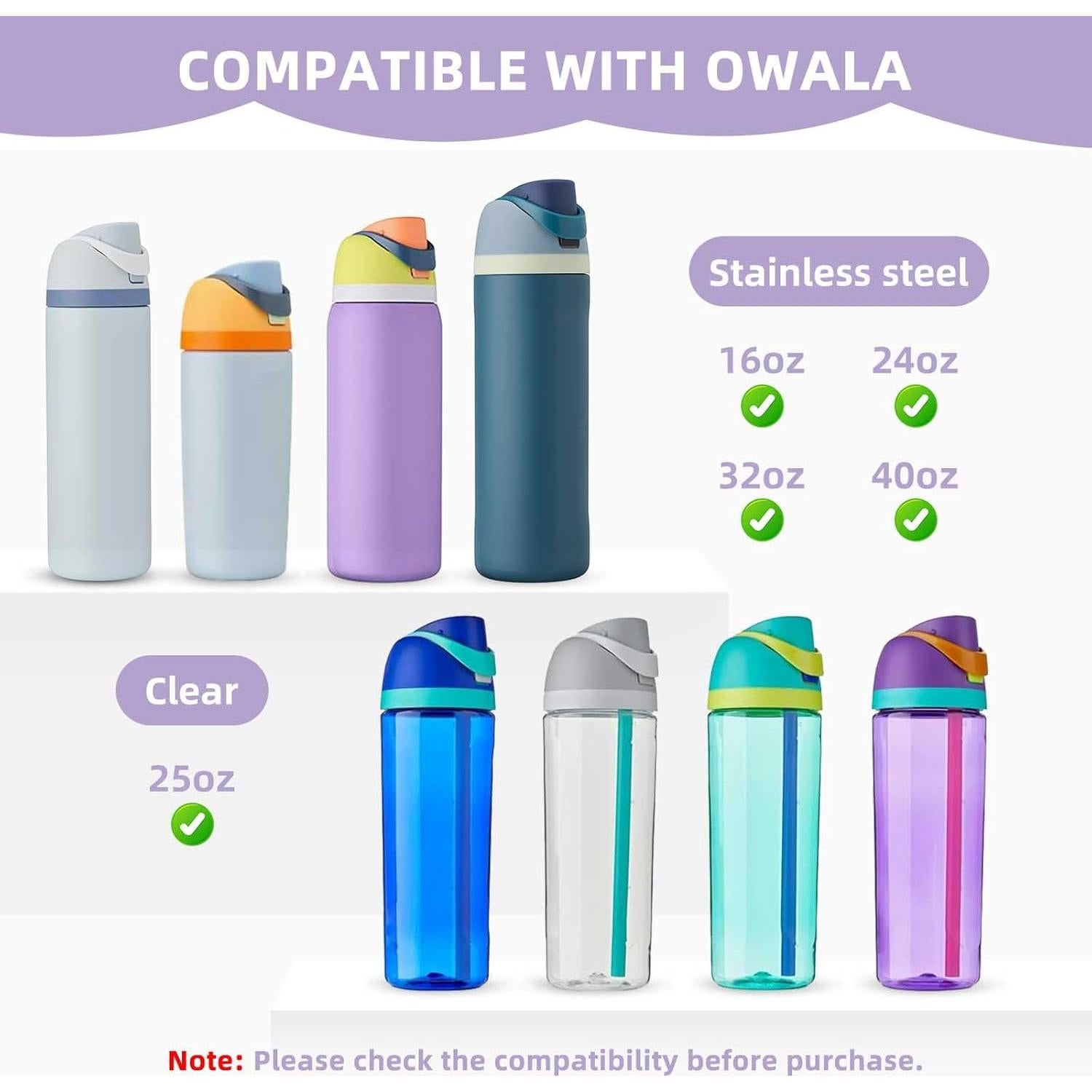 Tapa de Reemplazo KFHOLIE para Botellas Owala Freesip 16-40oz