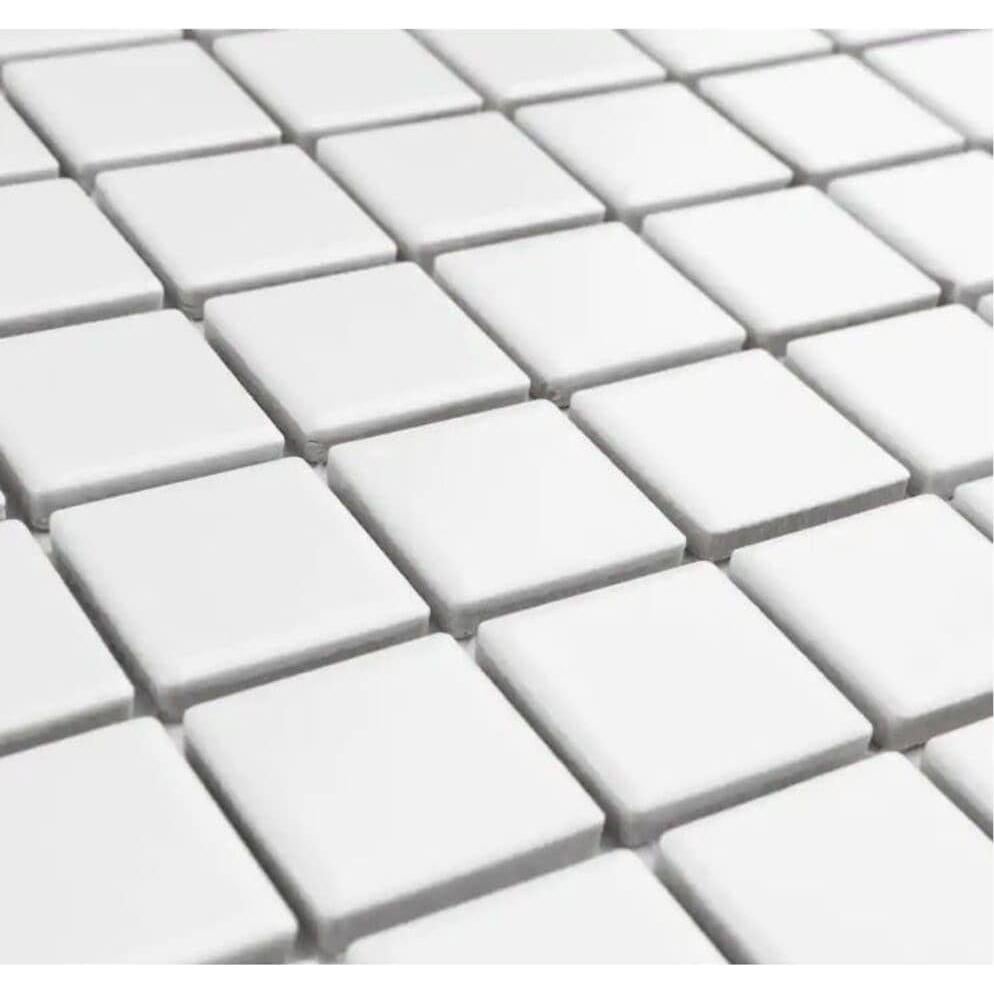 Azulejo Porcelánico Mate Blanco Tenedos 30.48x30.48 cm - 5 Hojas