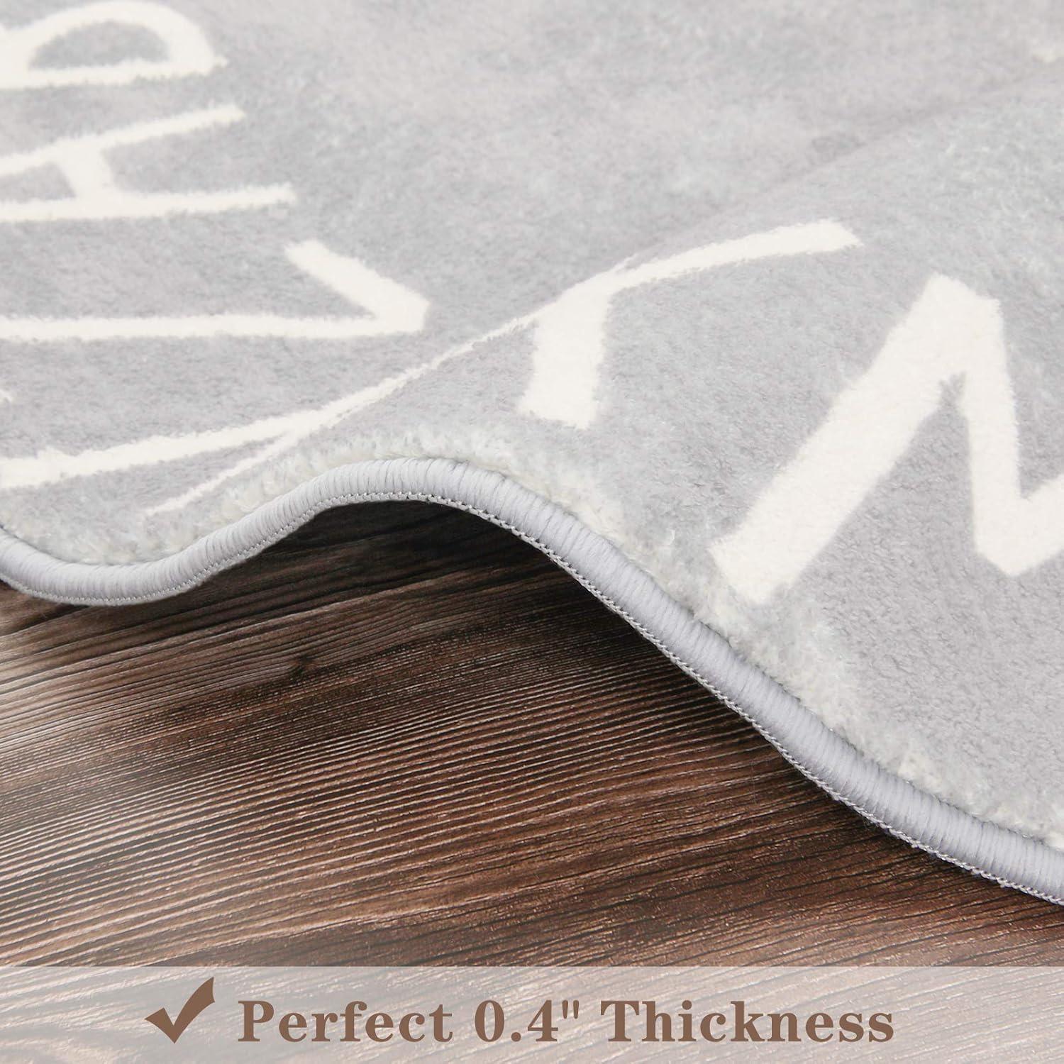 Alfombra Redonda de Área Topotdor 1.02m Alfabeto Gris Suave