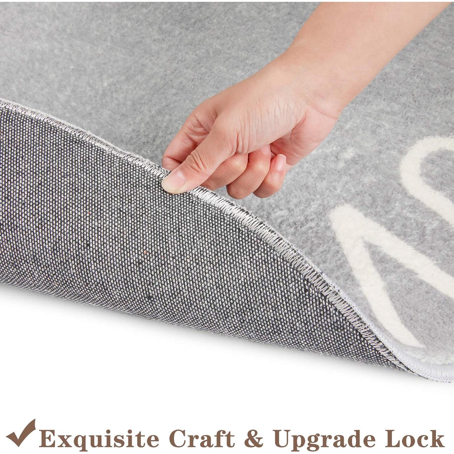 Alfombra Redonda de Área Topotdor 1.02m Alfabeto Gris Suave