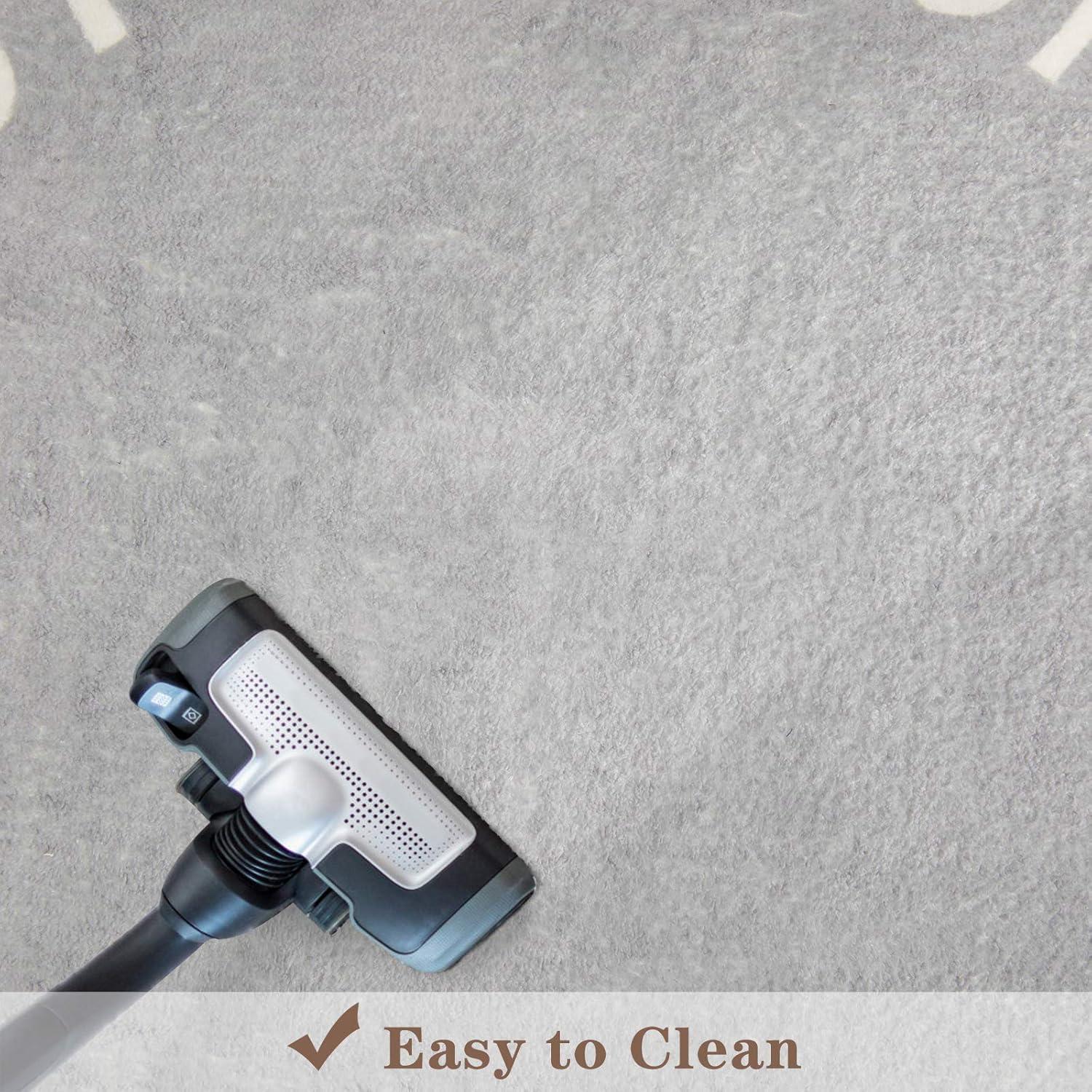 Alfombra Redonda de Área Topotdor 1.02m Alfabeto Gris Suave