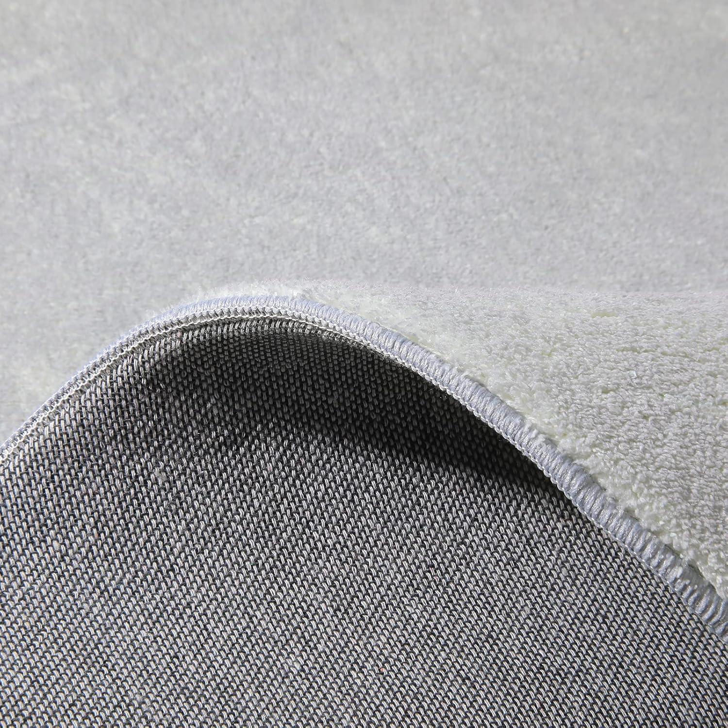 Alfombra Redonda de Área Topotdor 1.02m Alfabeto Gris Suave